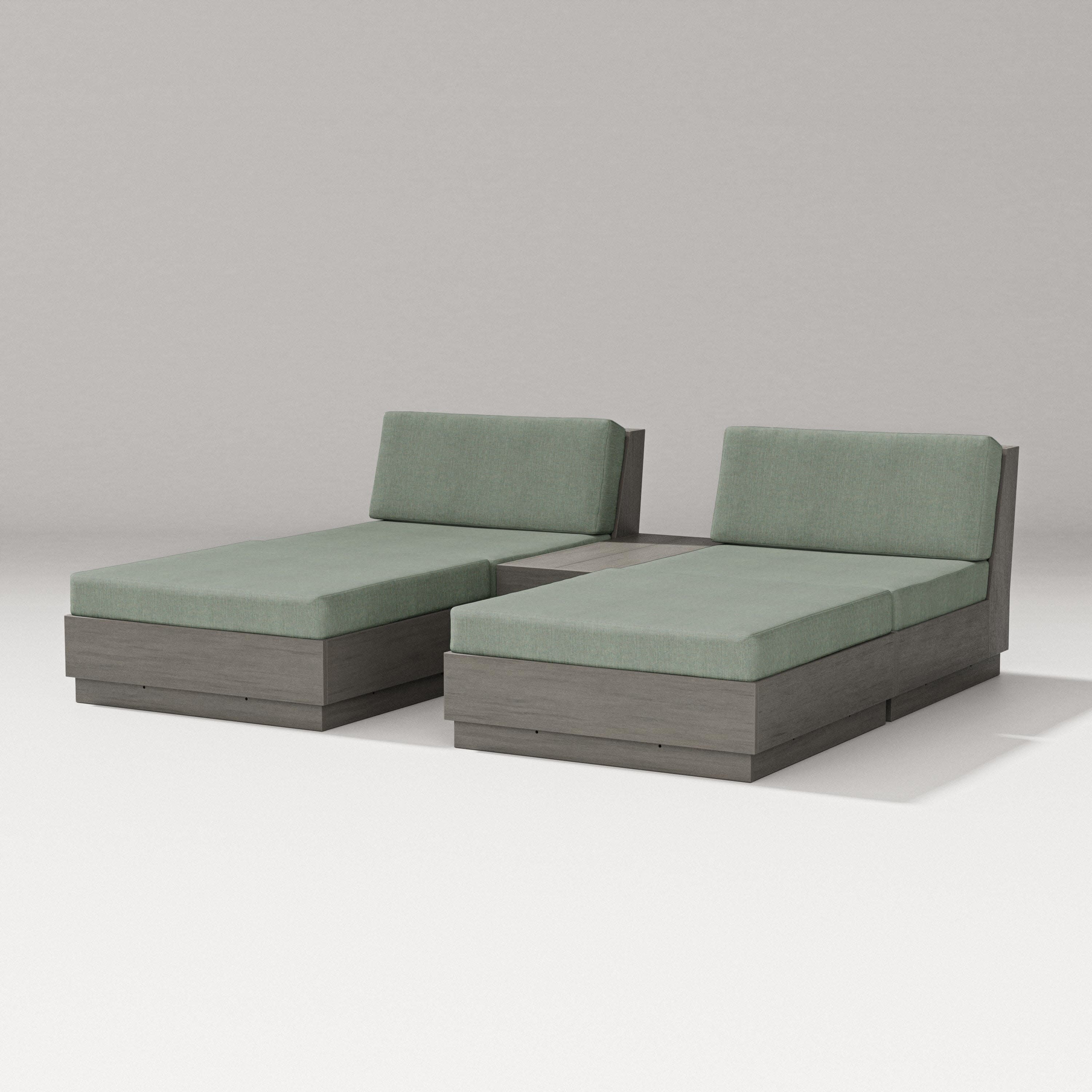 Elevate Double Chaise Set in Driftwood / Cast Sage