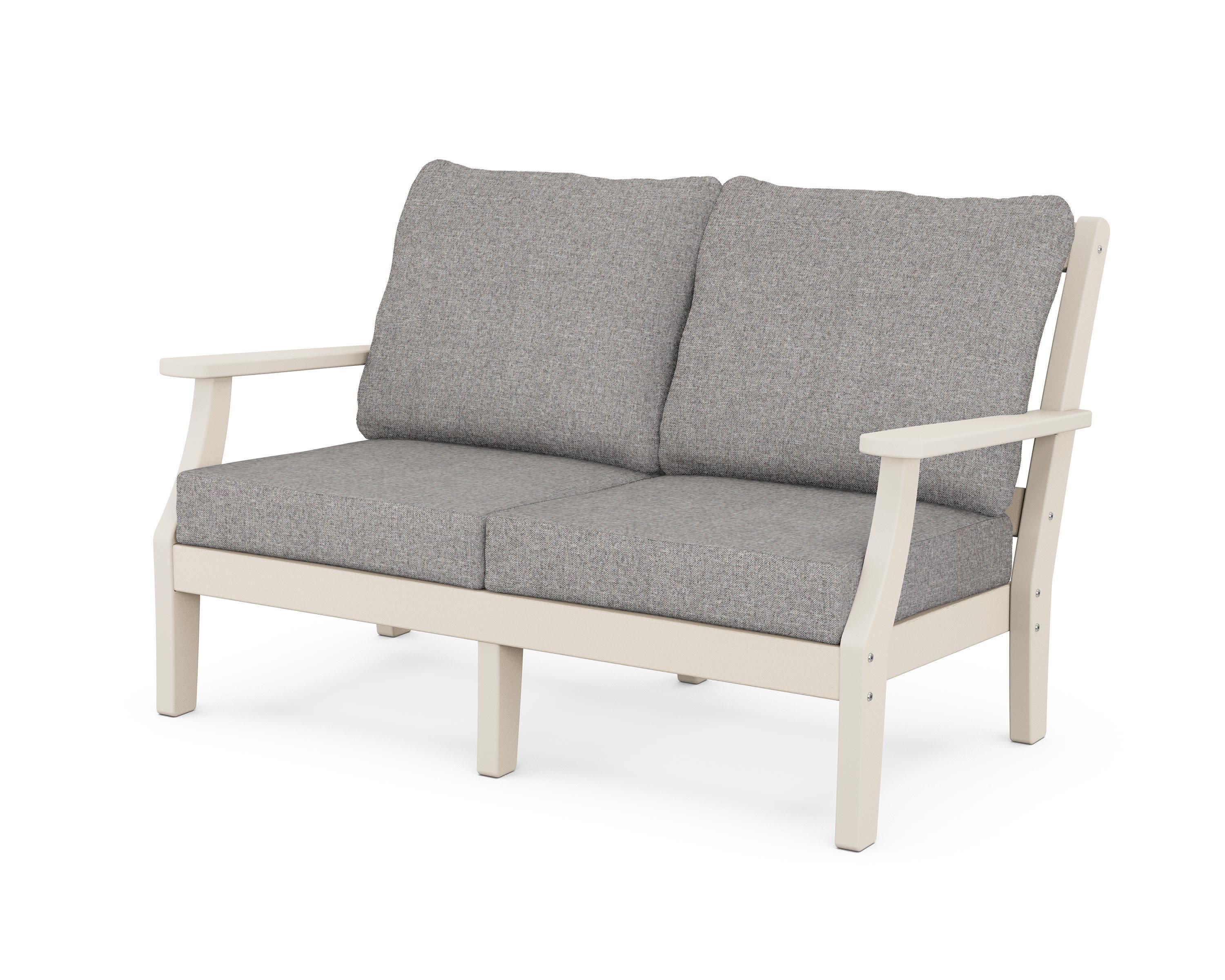 Chinoiserie Deep Seating Loveseat in Sand / Grey Mist