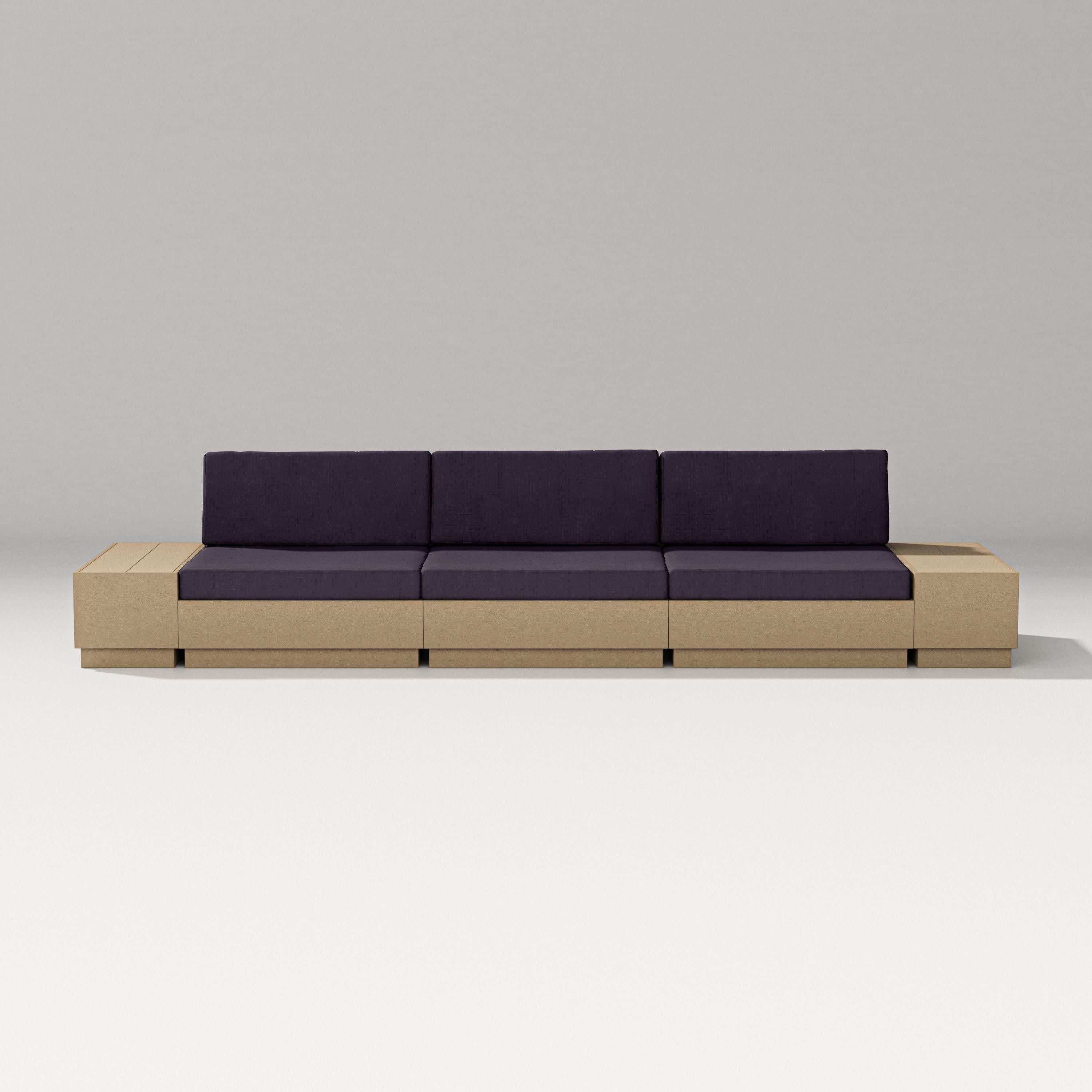 Elevate Straight Sectional in Vintage Sahara / Navy Linen