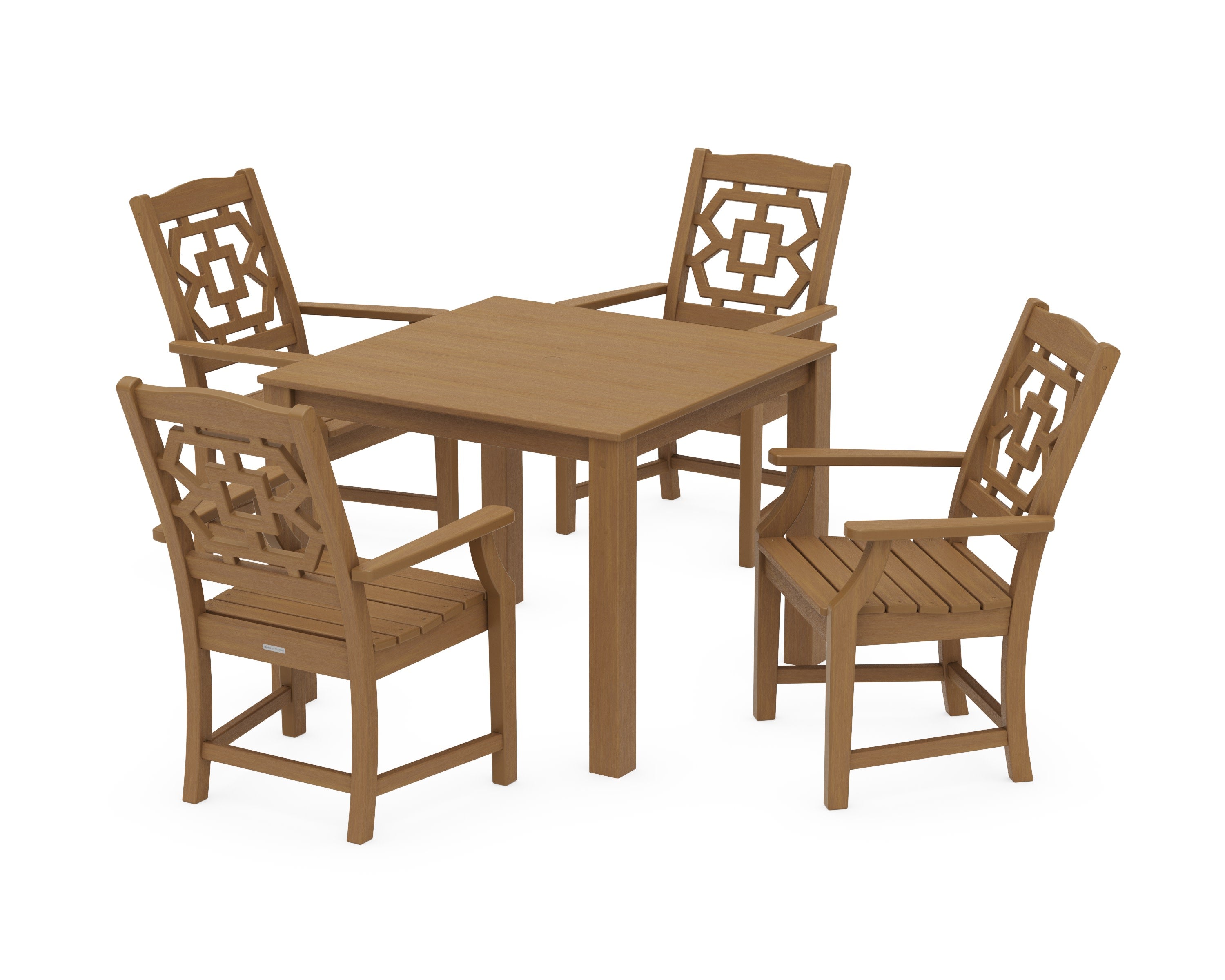 Chinoiserie 5-Piece Parsons Dining Set in Natural