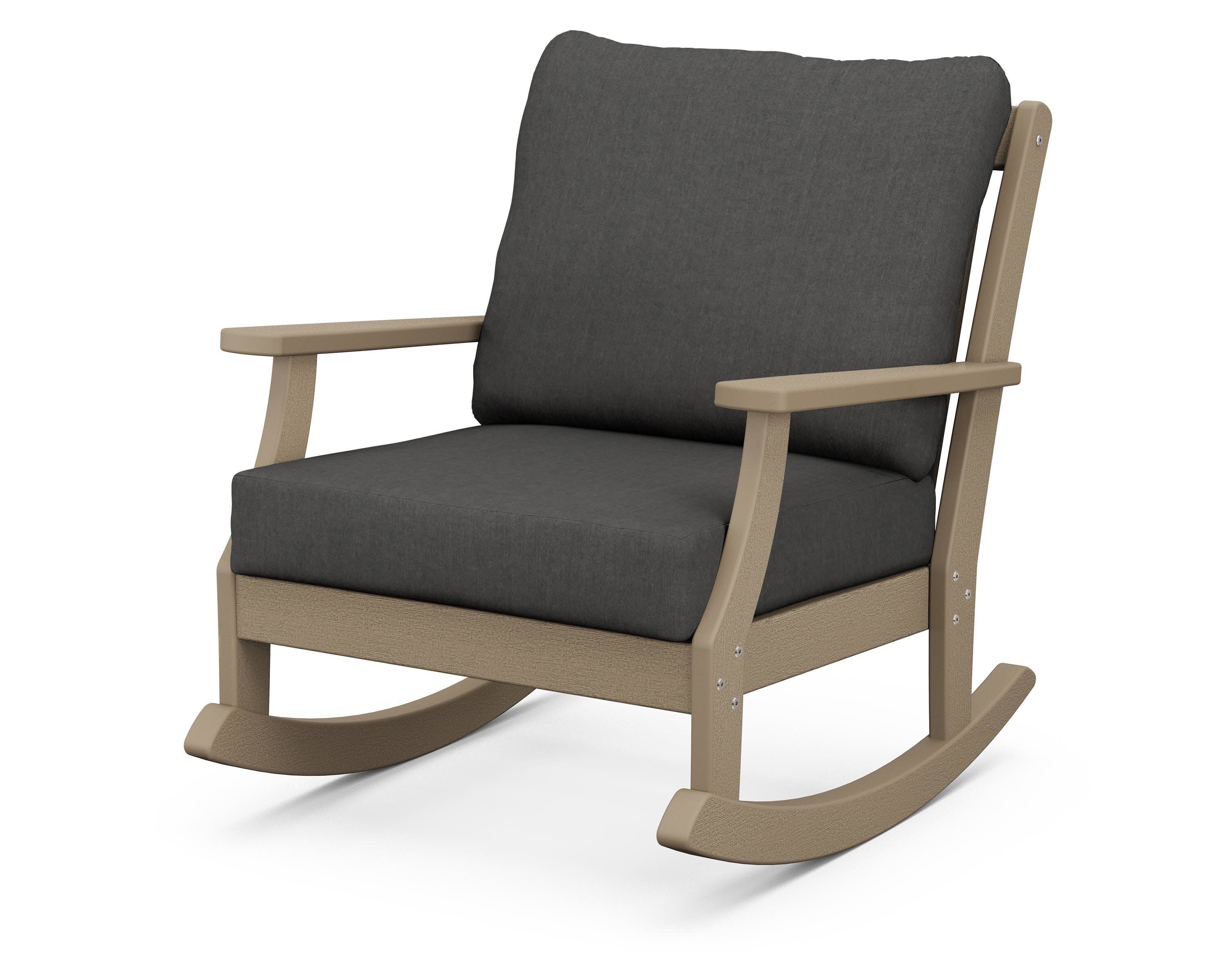 Braxton Deep Seating Rocking Chair in Vintage Sahara / Spectrum Carbon