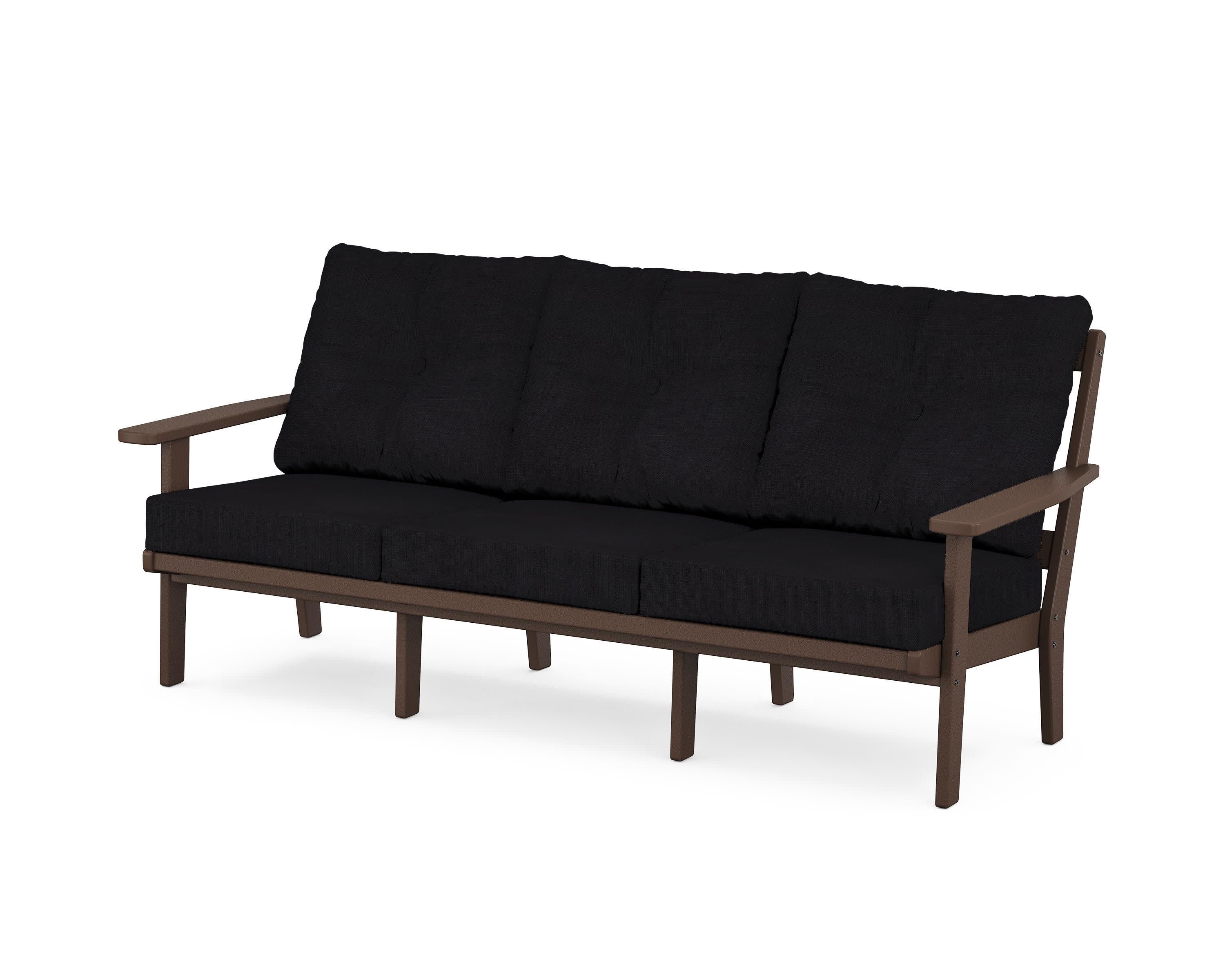 Oxford Deep Seating Sofa in Mahogany / Midnight Linen