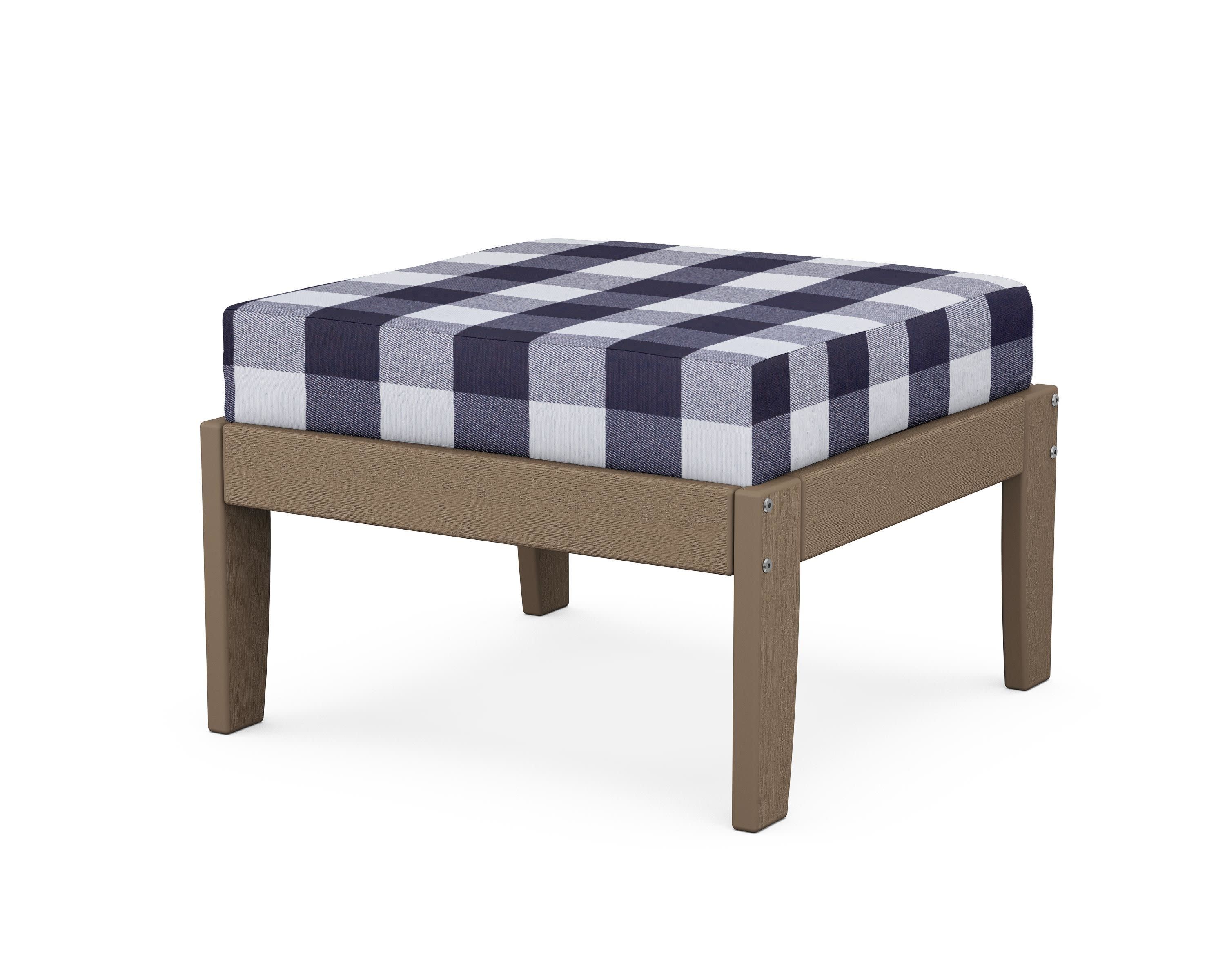 Modular Ottoman - Classic in Vintage Sahara / Buffalo Plaid Navy