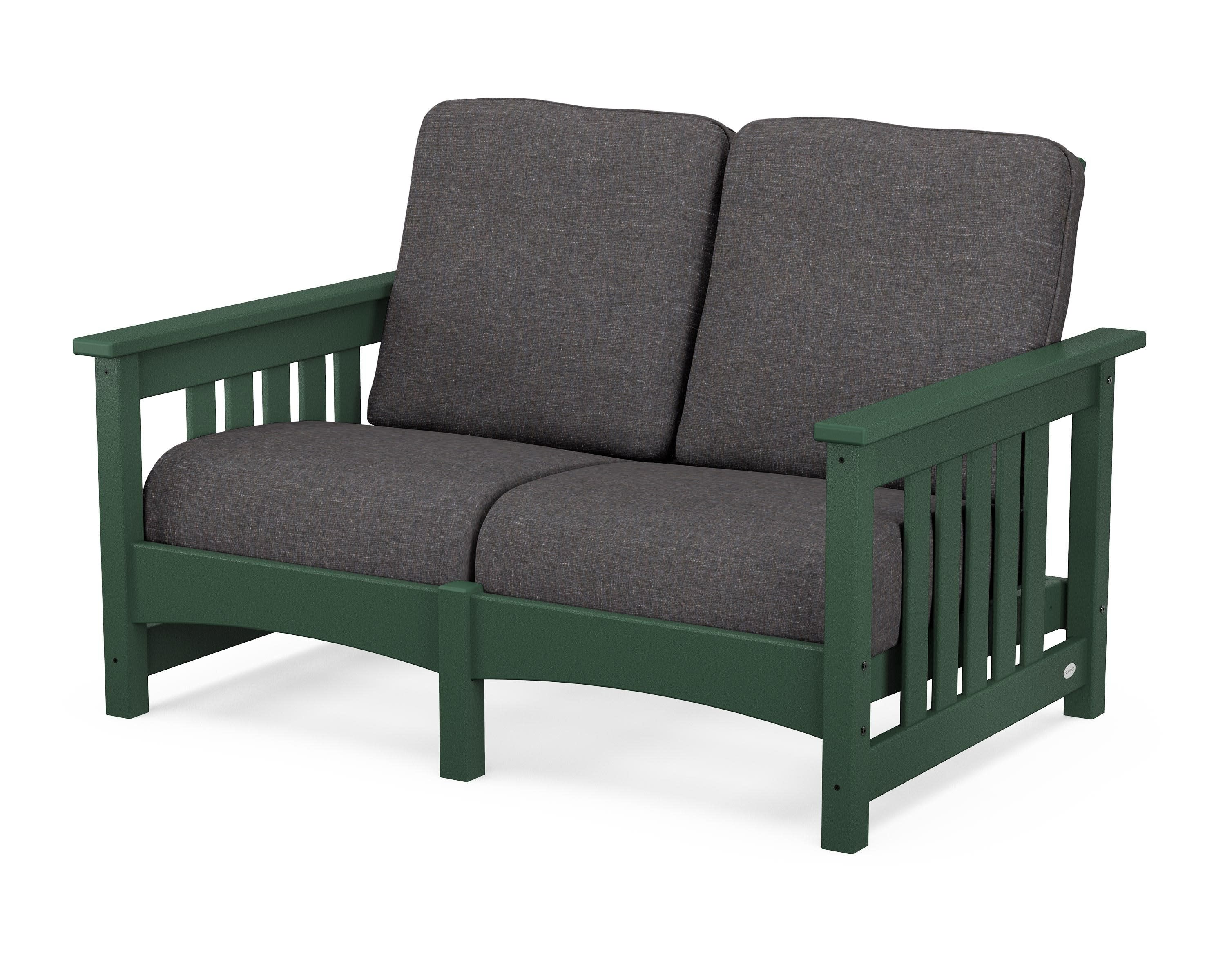 Club Mission Loveseat in Green / Ash Charcoal