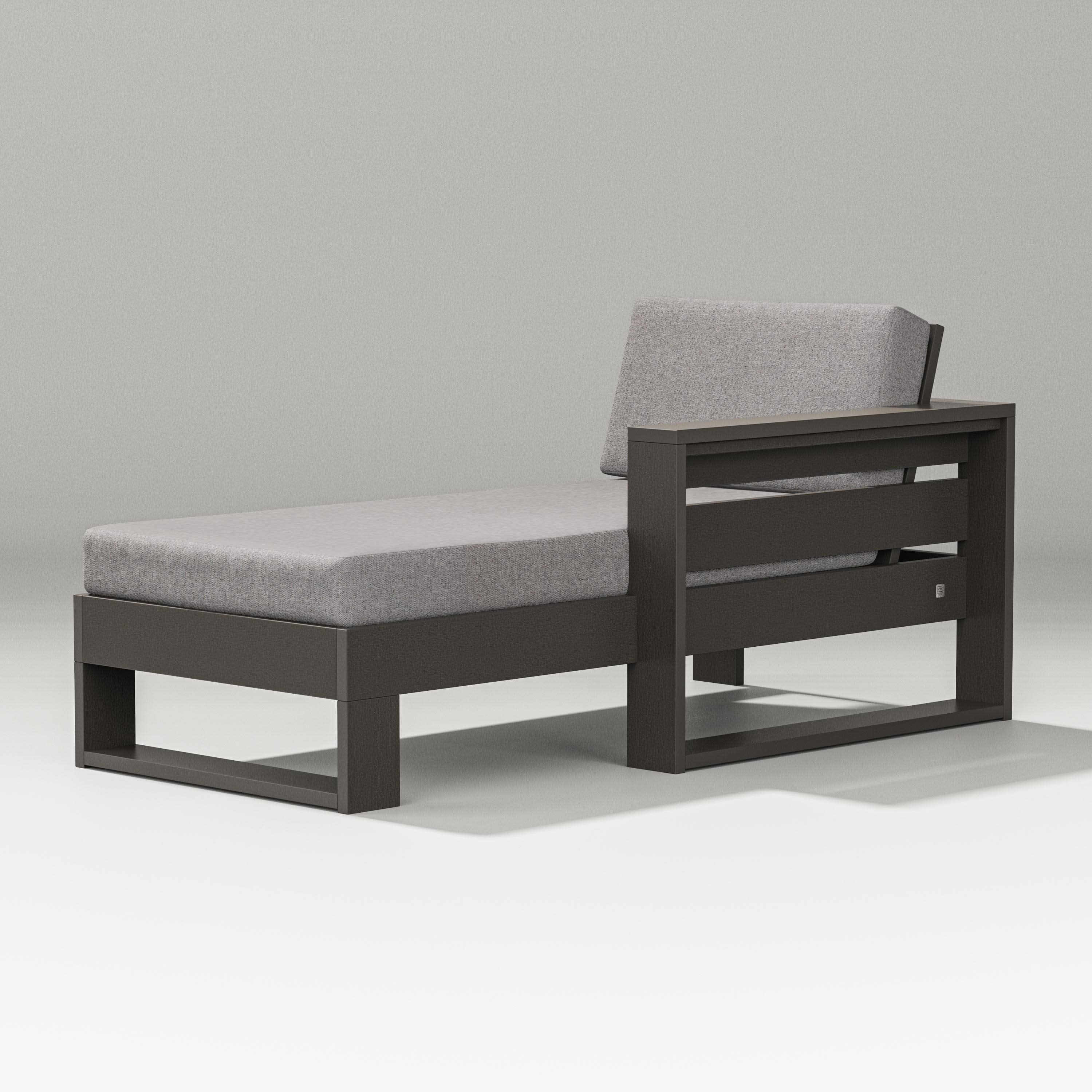 Latitude Modular Right Arm Chaise in Vintage Coffee / Grey Mist