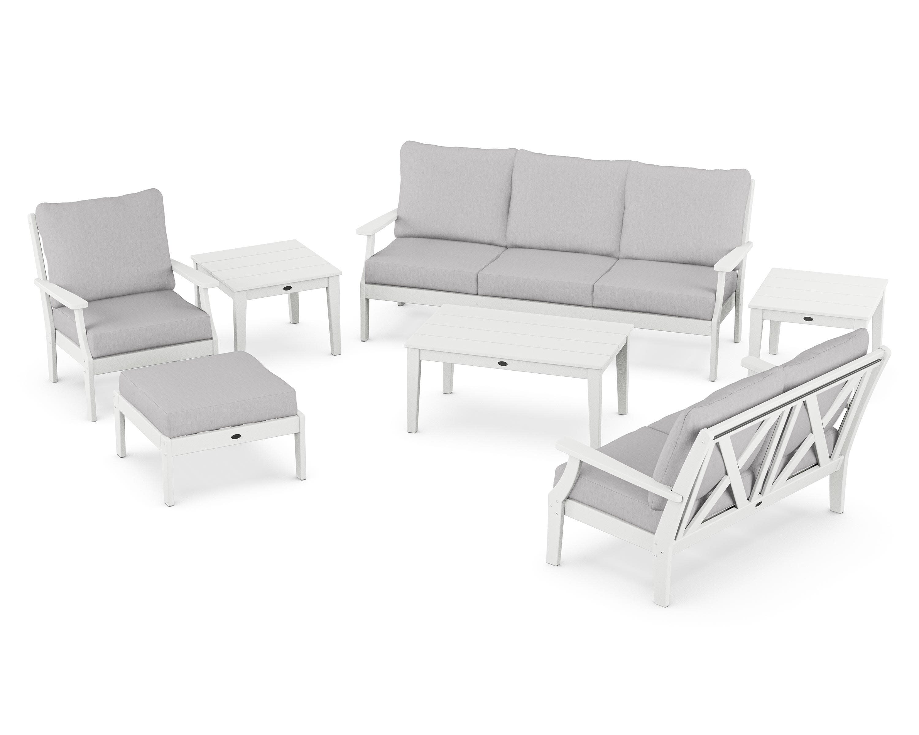 Braxton 7-Piece Deep Seating Set in White / Granite