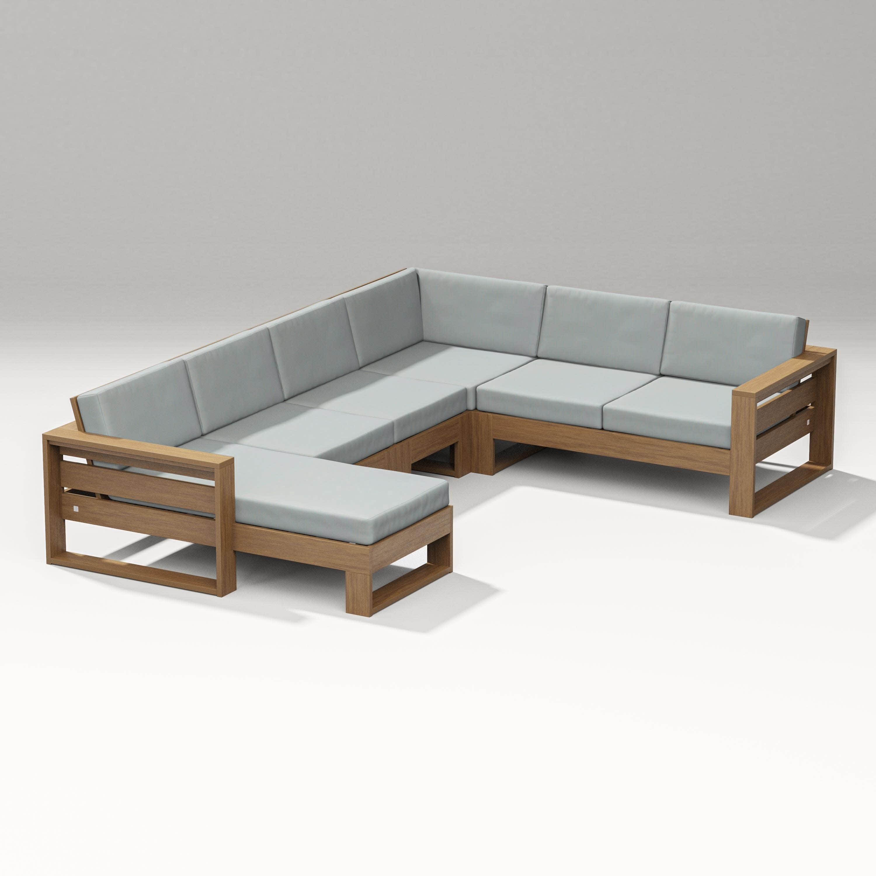 Latitude Corner Sectional with Left Chaise in Natural / Spa