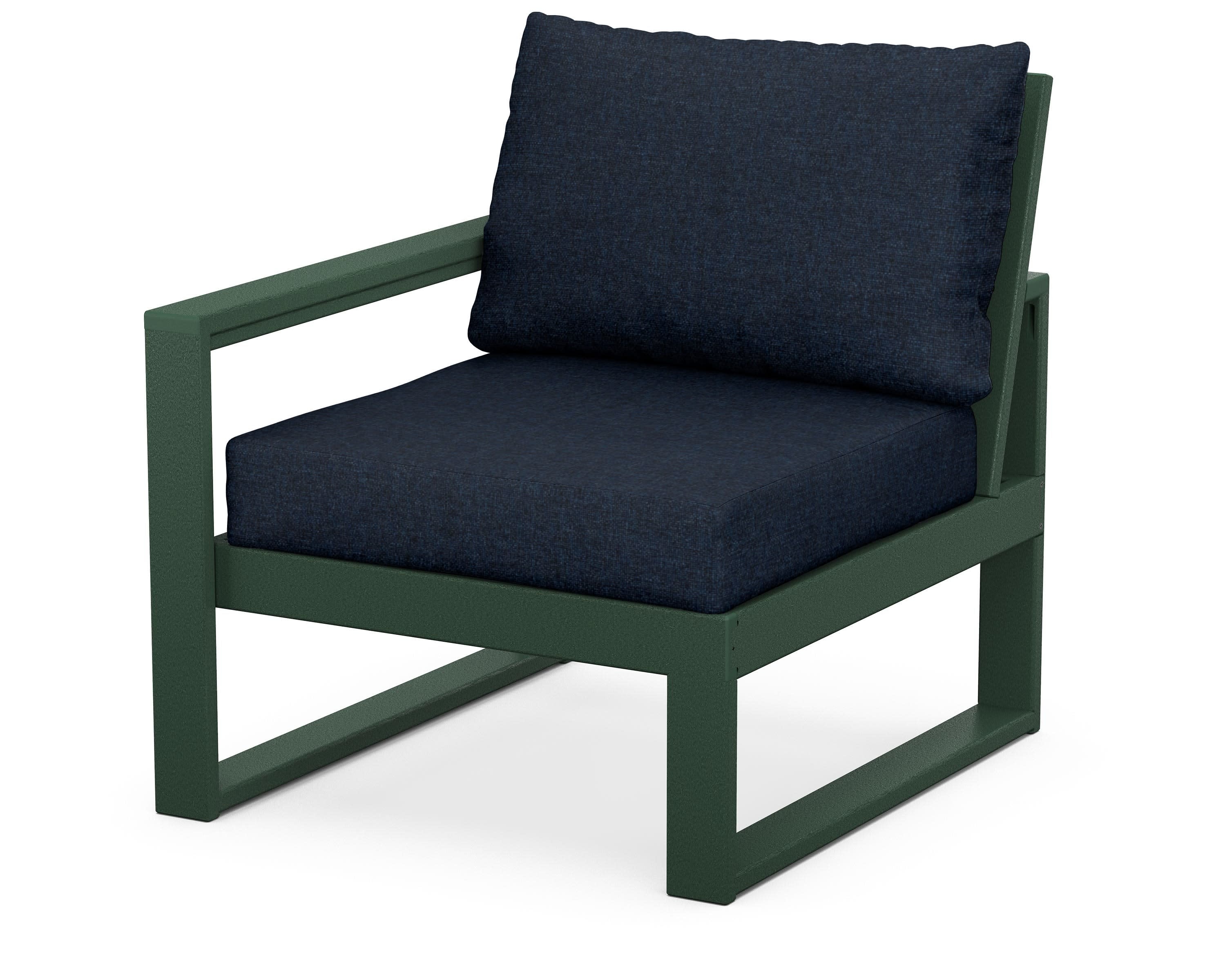 EDGE Modular Left Arm Chair in Green / Marine Indigo