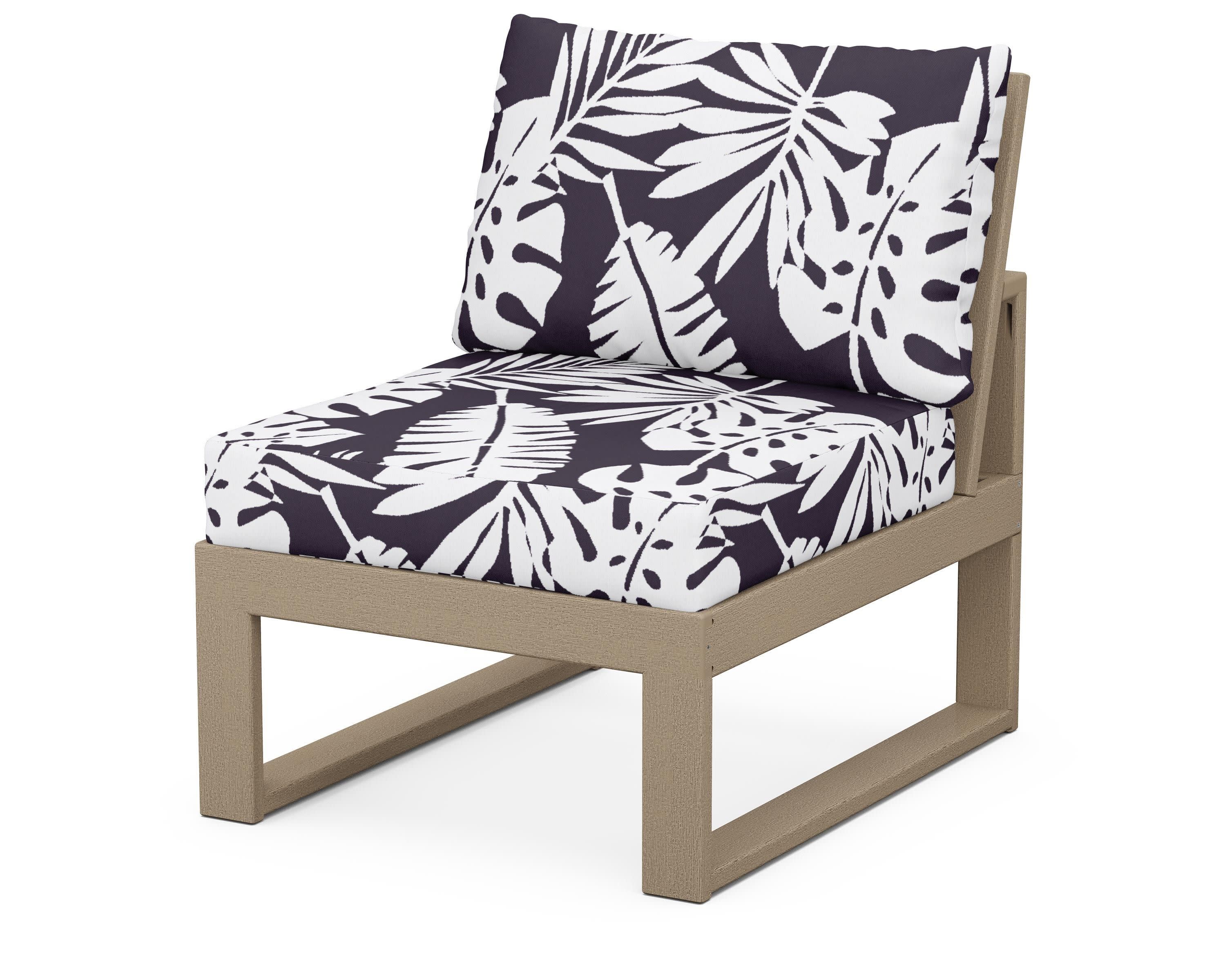 Modular Armless Chair in Vintage Sahara / Leaf Navy