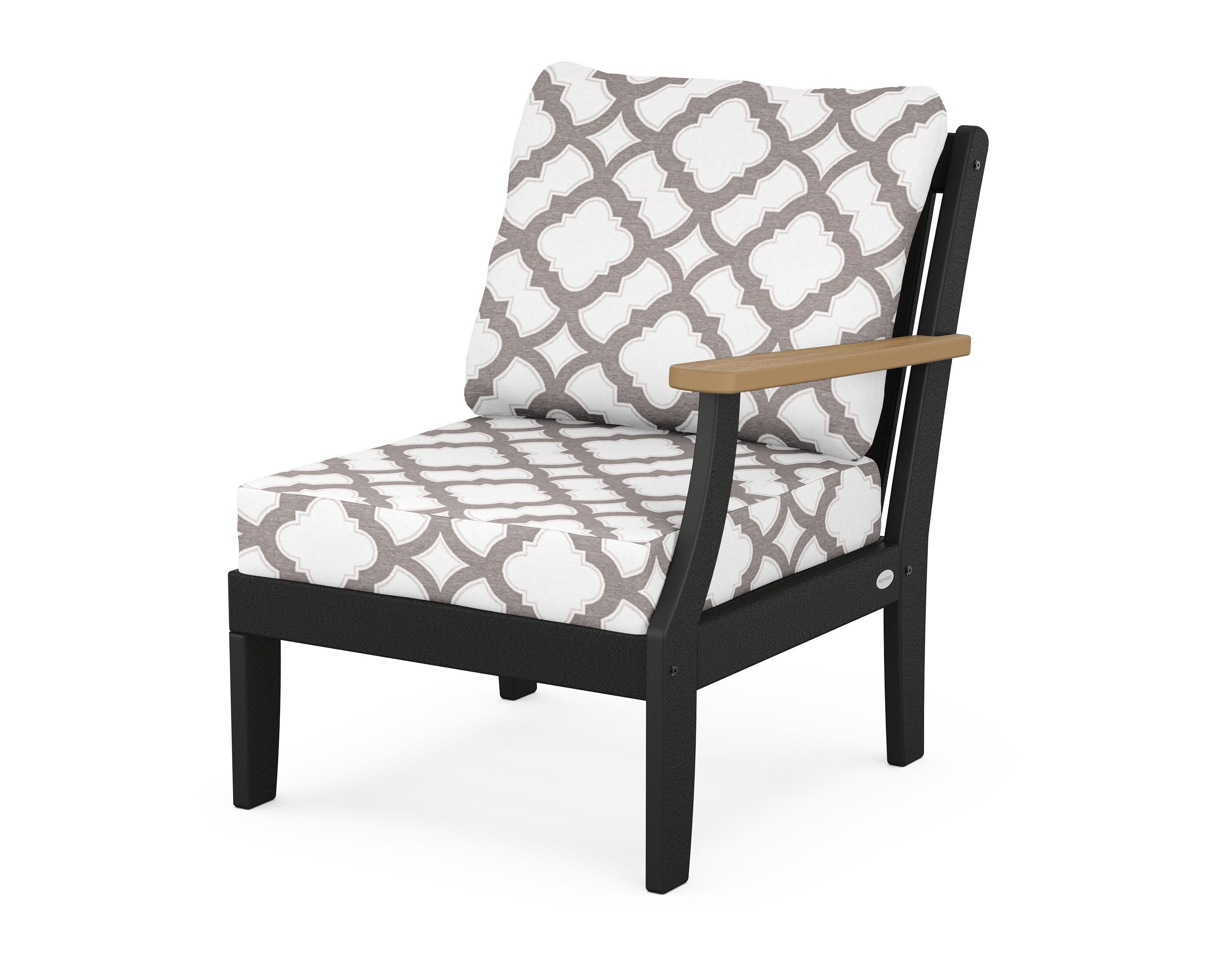 Braxton Modular Right Arm Chair in Black / Natural / Trellis Grey Mist