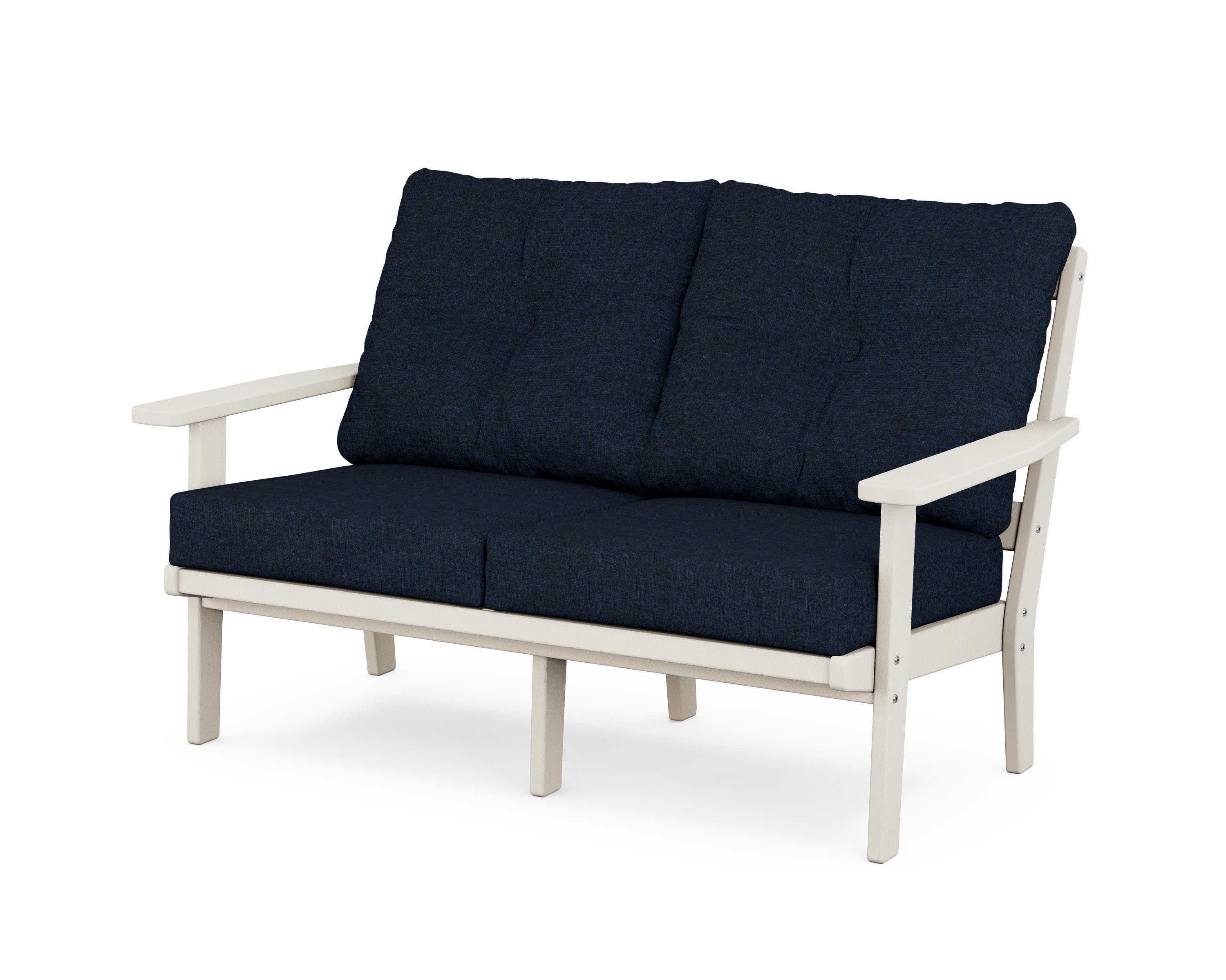 Prairie Deep SeatingLoveseat in Sand / Marine Indigo