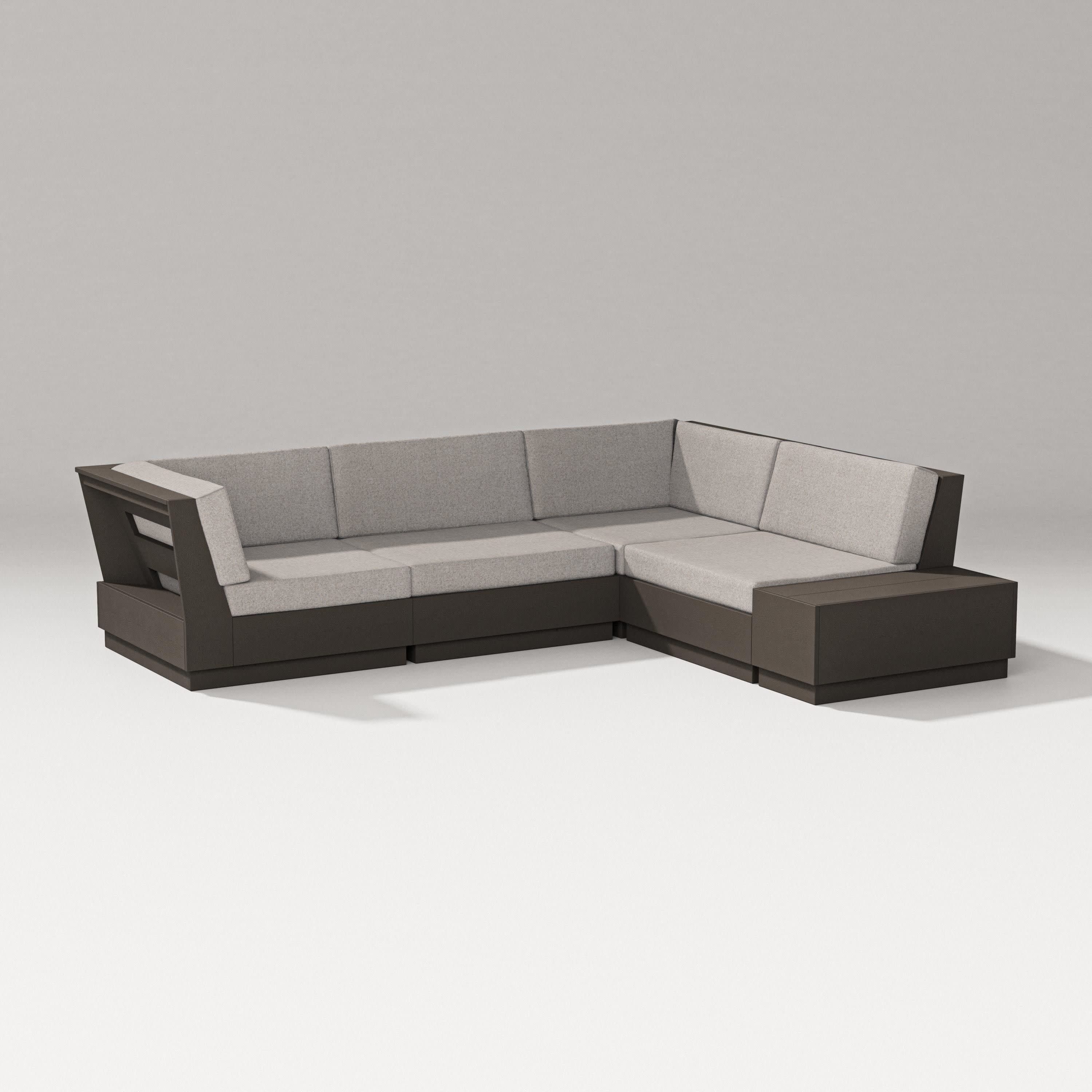 Elevate Corner Sectional in Vintage Coffee / Weathered Tweed