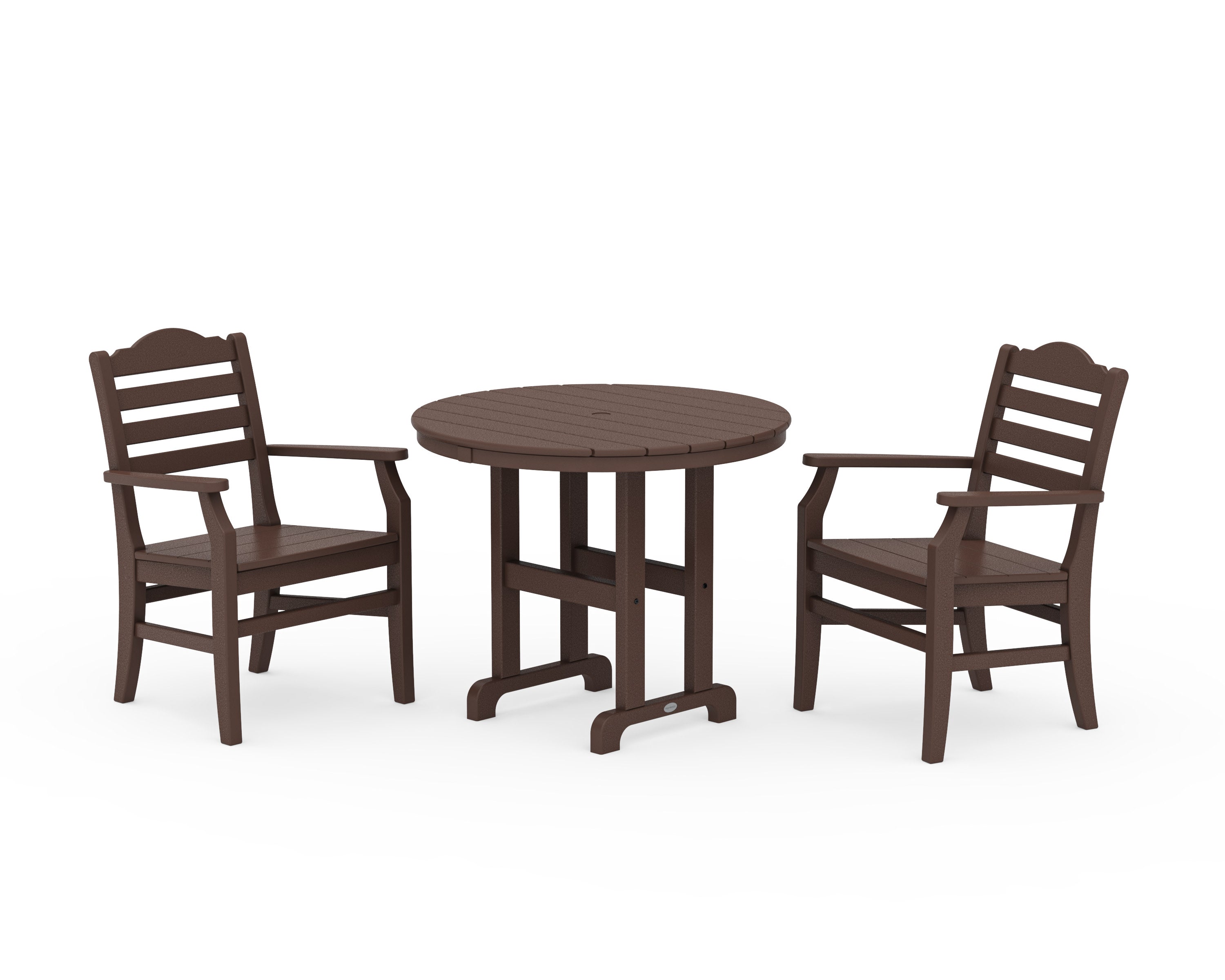 Savannah 3-Piece Farmhouse Dining Set in Mahogany