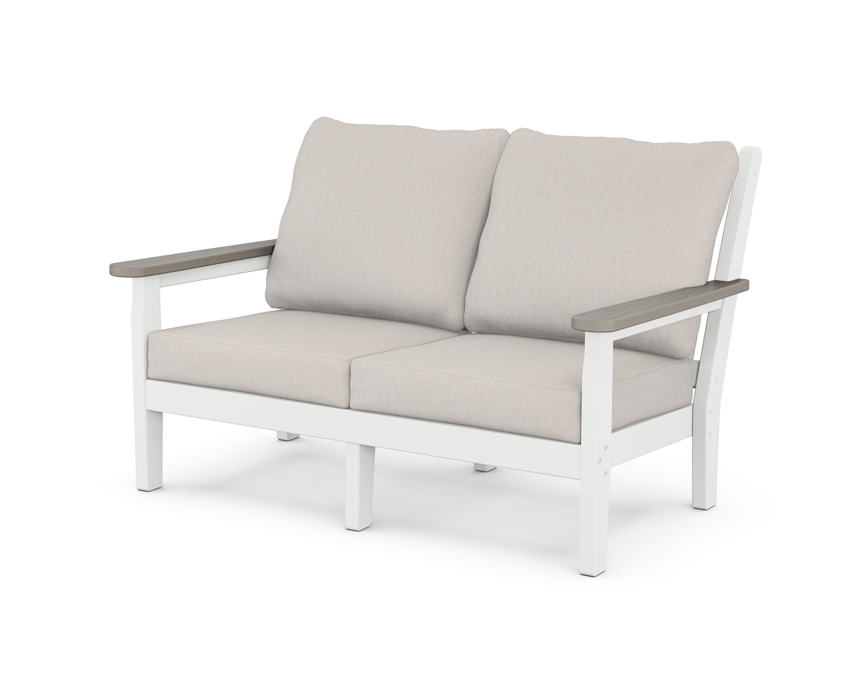 Chippendale Deep Seating Loveseat in White / Driftwood / Cast Ash