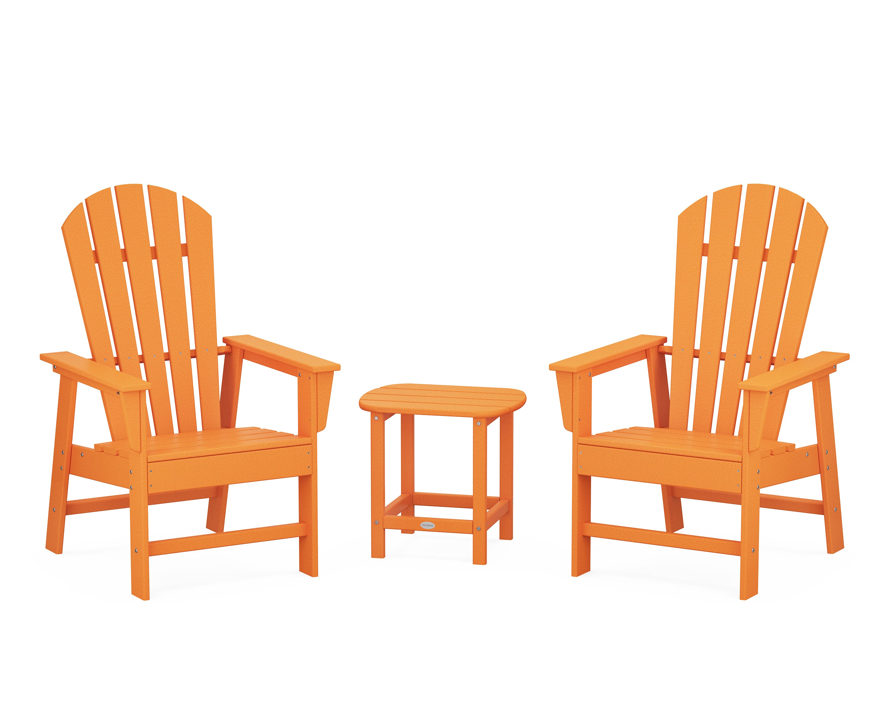 South Beach Casual Chair 3-Piece Set with 18" South Beach Side Table in Tangerine