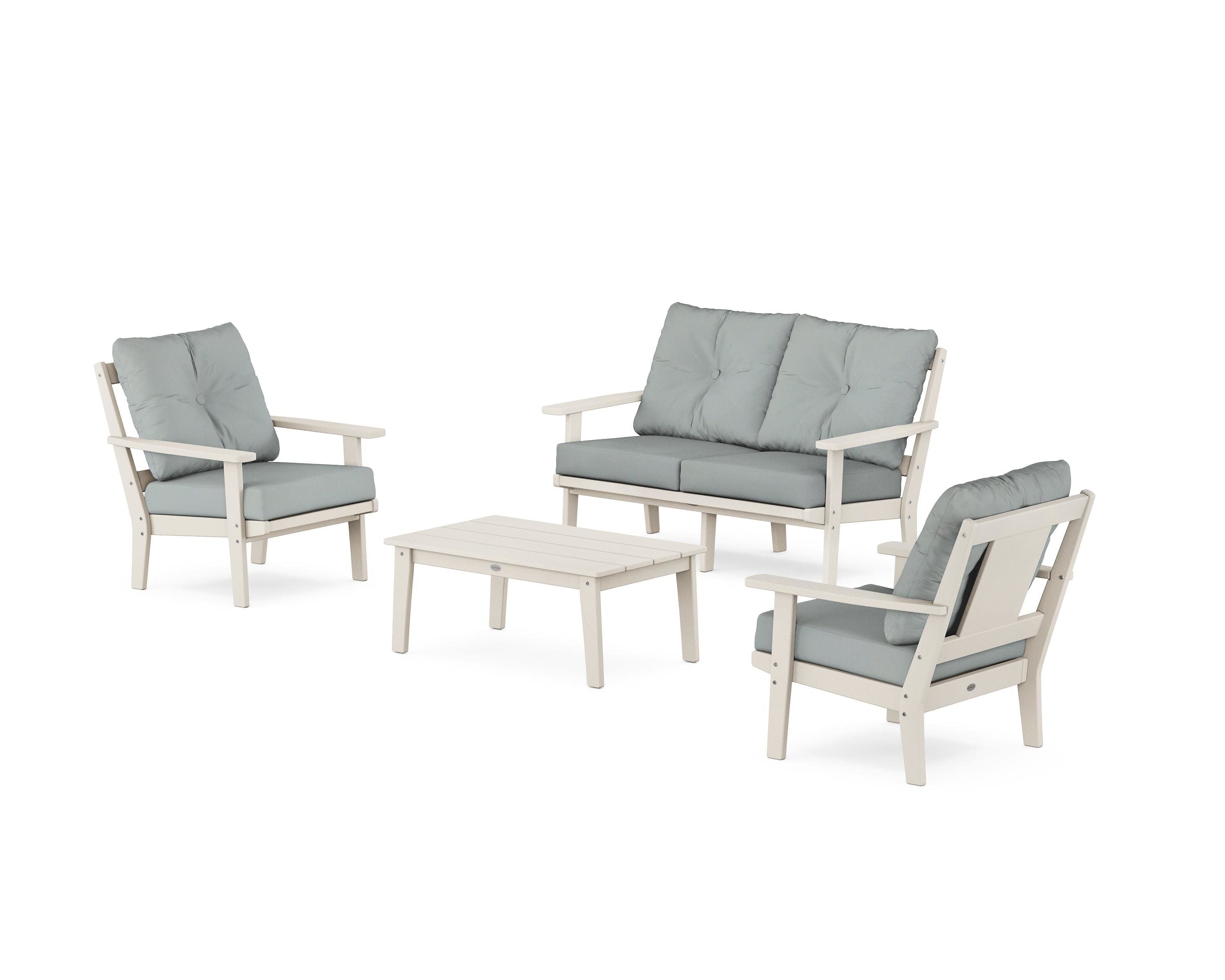 Prairie 4-Piece Deep Seating Set with Loveseat in Sand / Spa