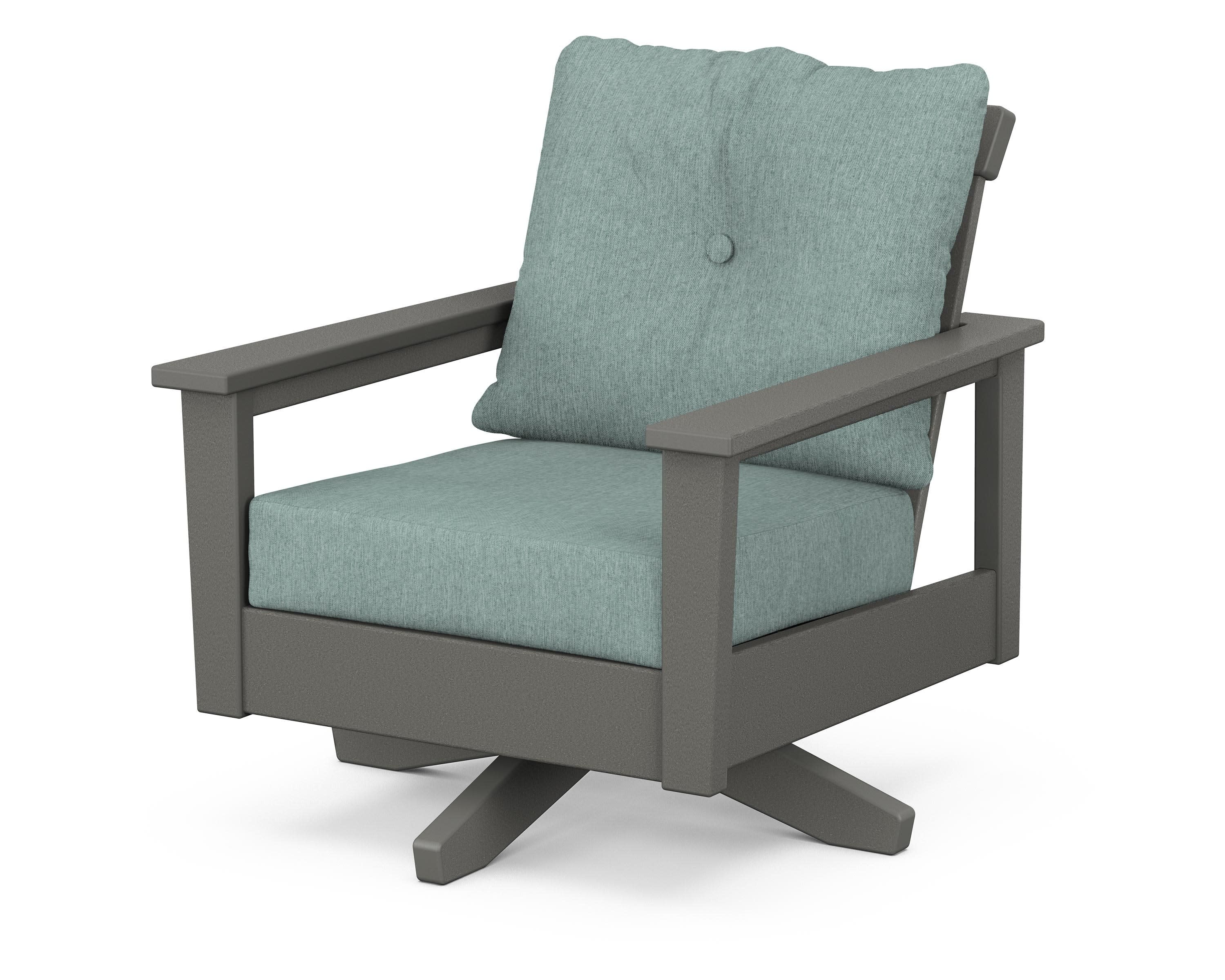 Prescott Deep Seating Swivel Chair in Slate Grey / Glacier Spa