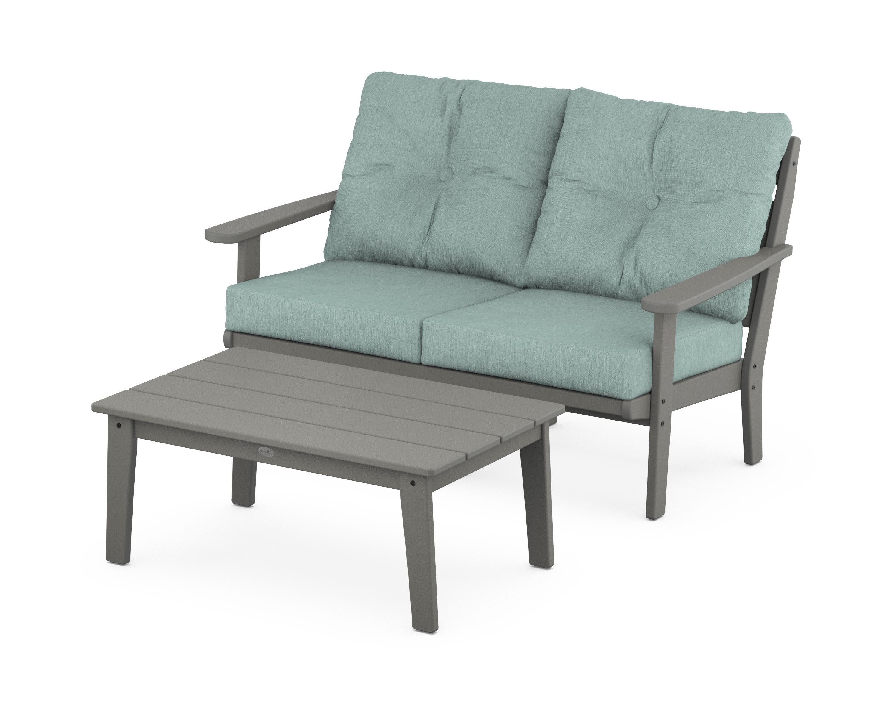Lakeside 2-Piece Lounge Loveseat Set in Slate Grey / Glacier Spa