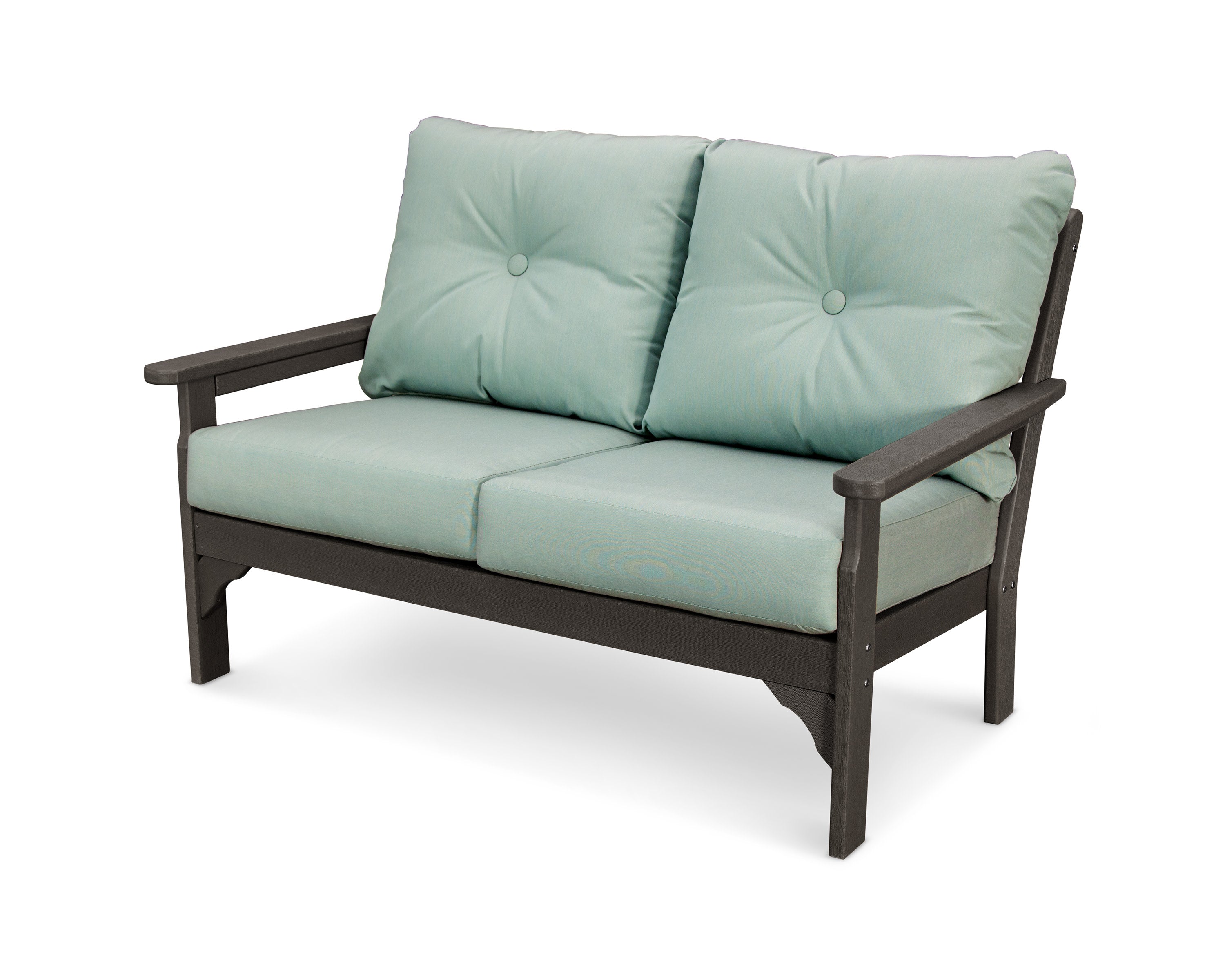 Vineyard Deep Seating Loveseat in Vintage Coffee / Spa