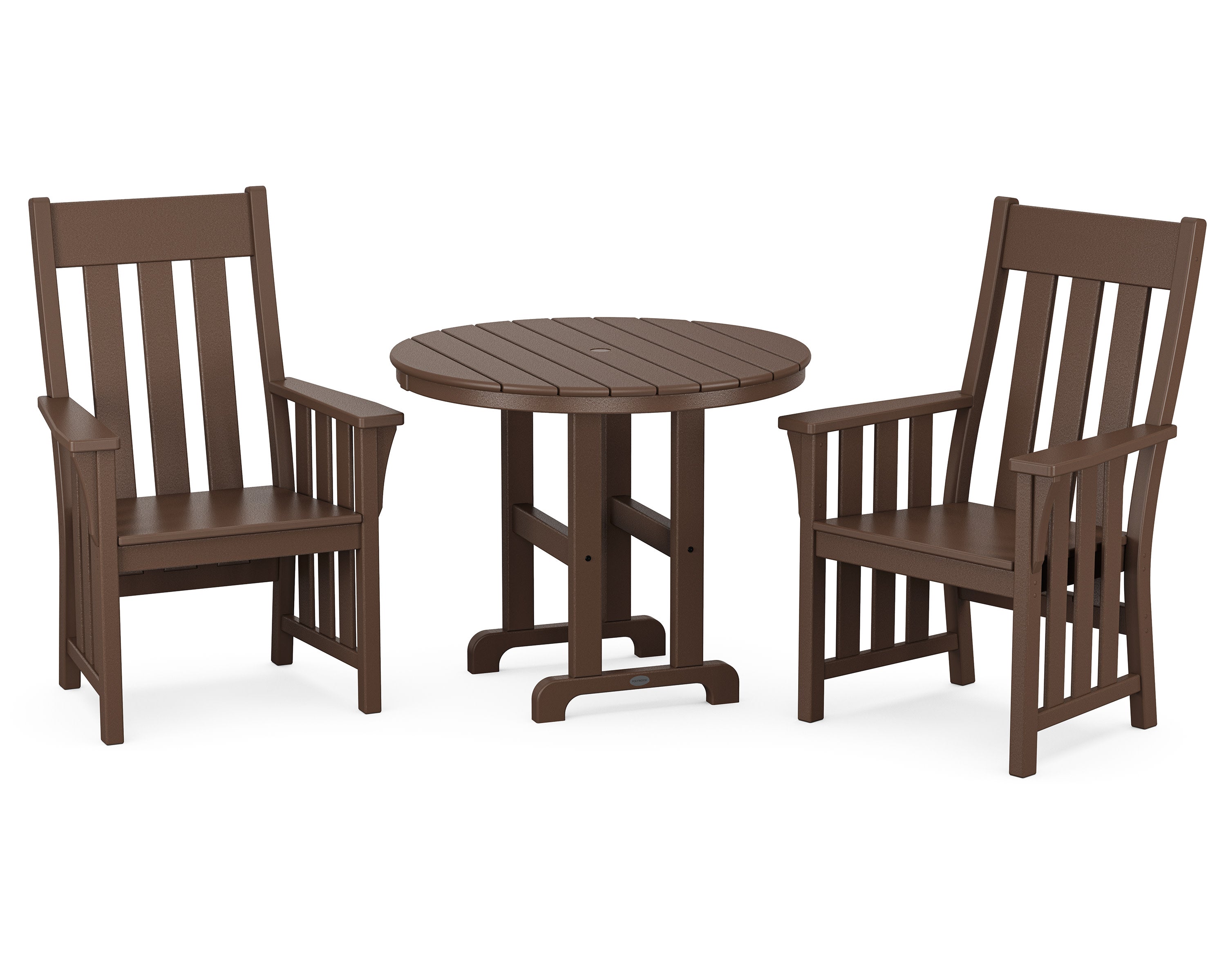 Acadia 3-Piece Farmhouse Dining Set in Mahogany