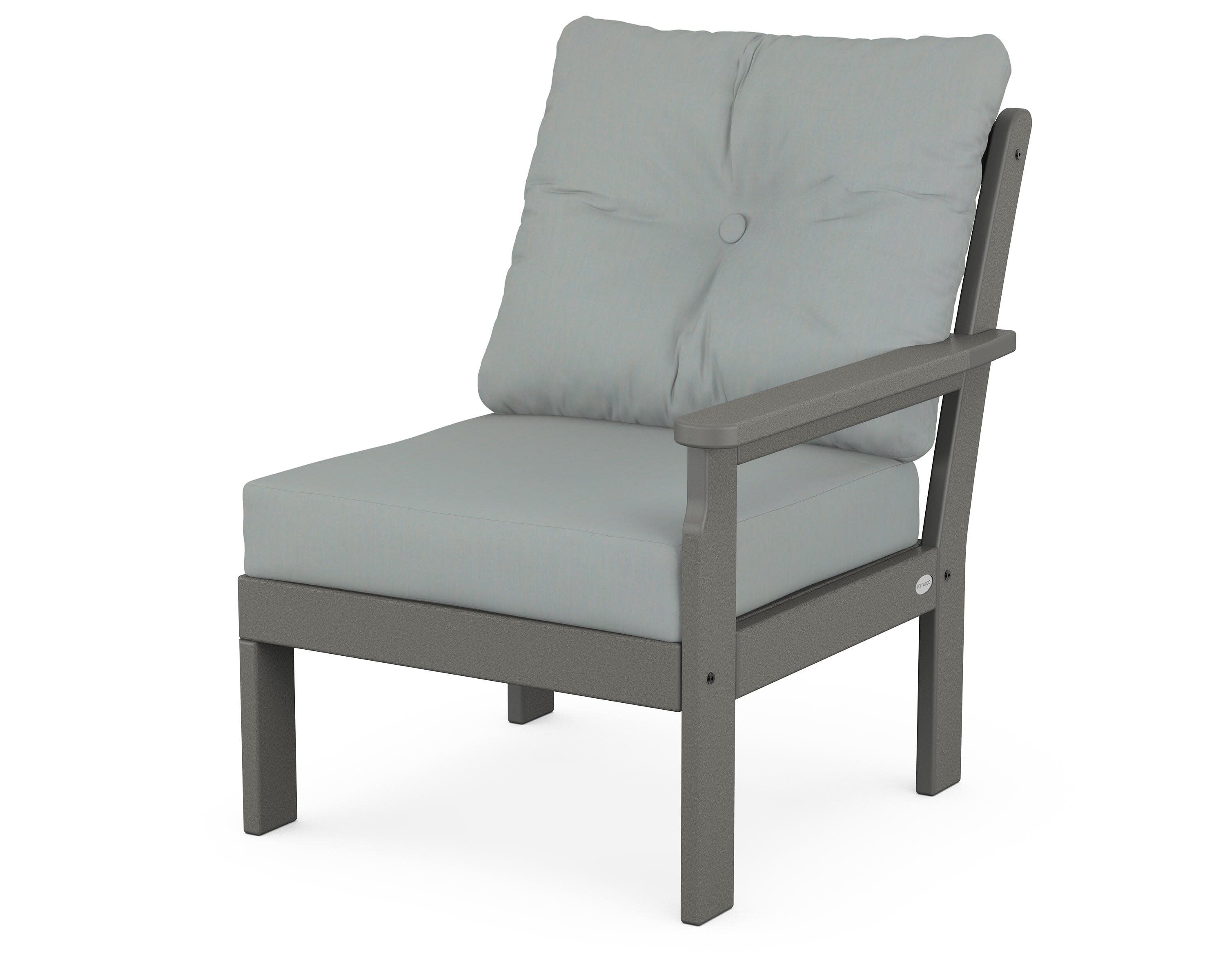Vineyard Modular Right Arm Chair in Slate Grey / Spa