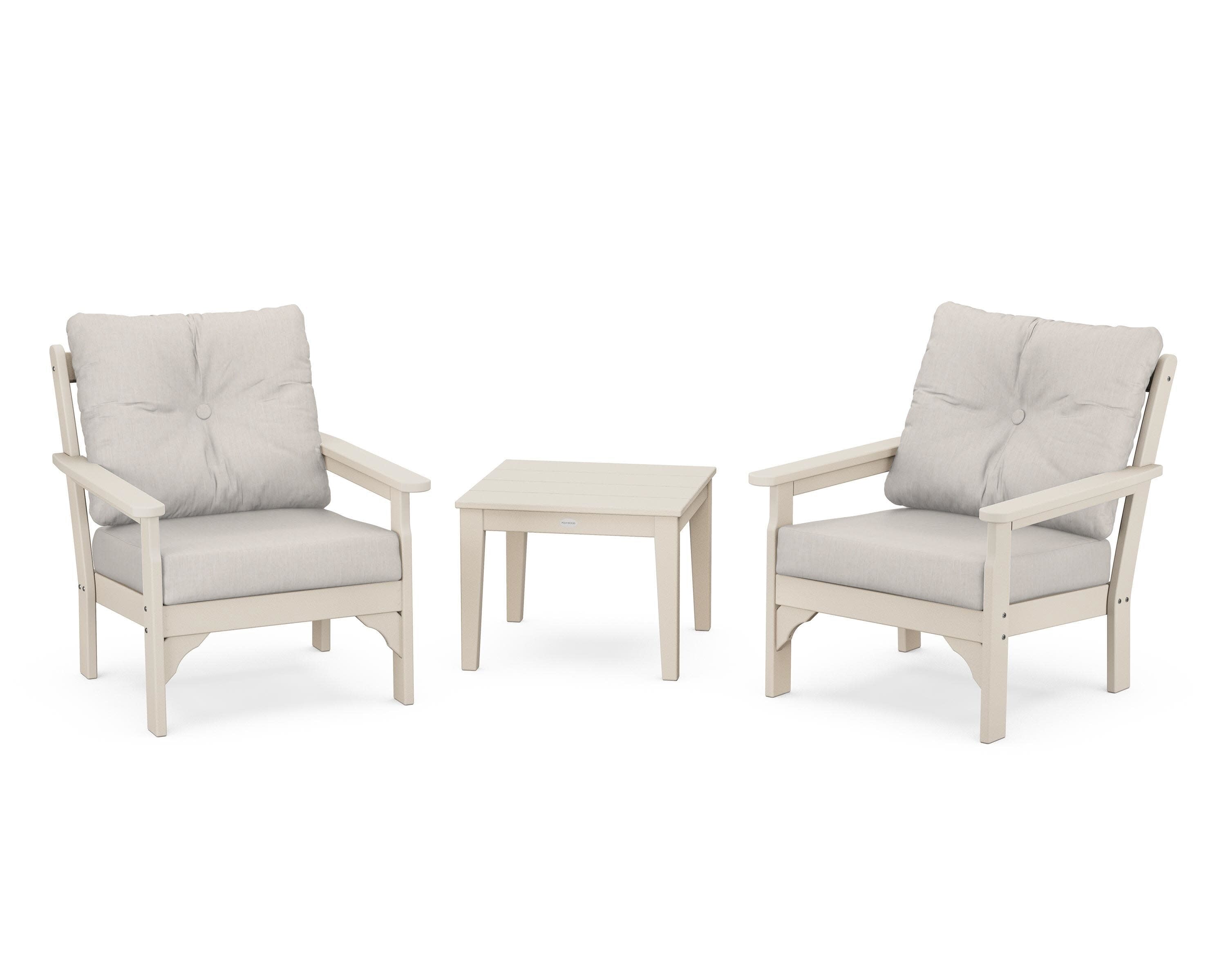 Vineyard 3-Piece Deep Seating Set in Sand / Cast Ash
