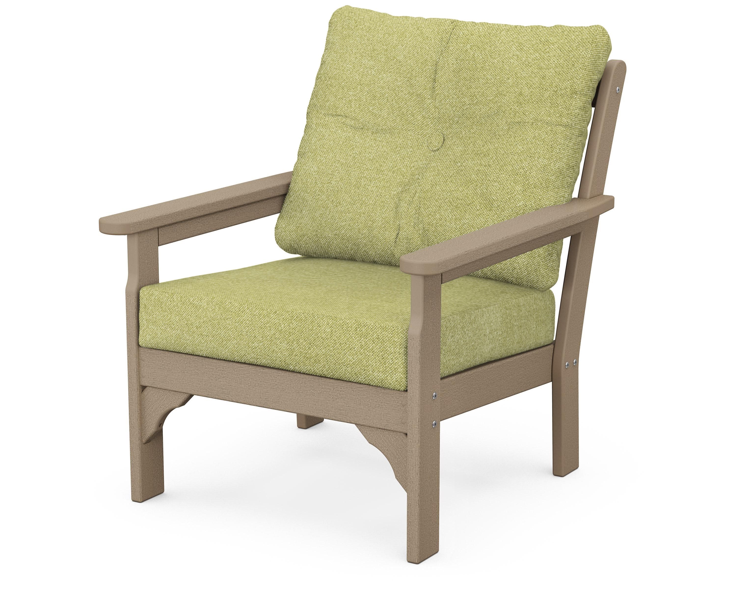 Vineyard Deep Seating Chair in Vintage Sahara / Chartreuse Boucle
