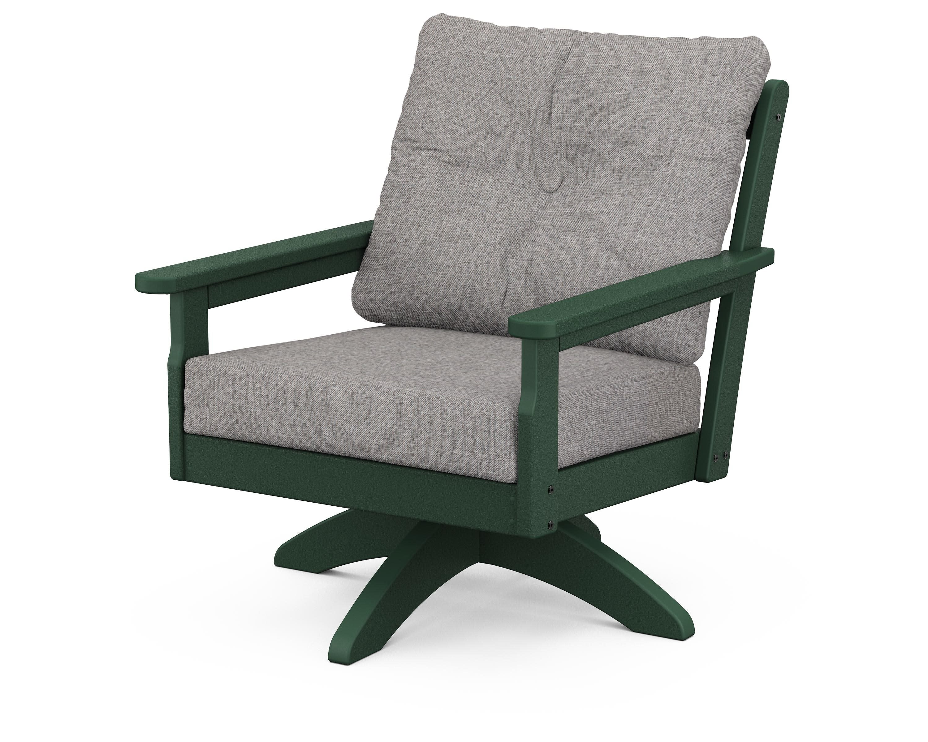 Vineyard Deep Seating Swivel Chair in Green / Grey Mist