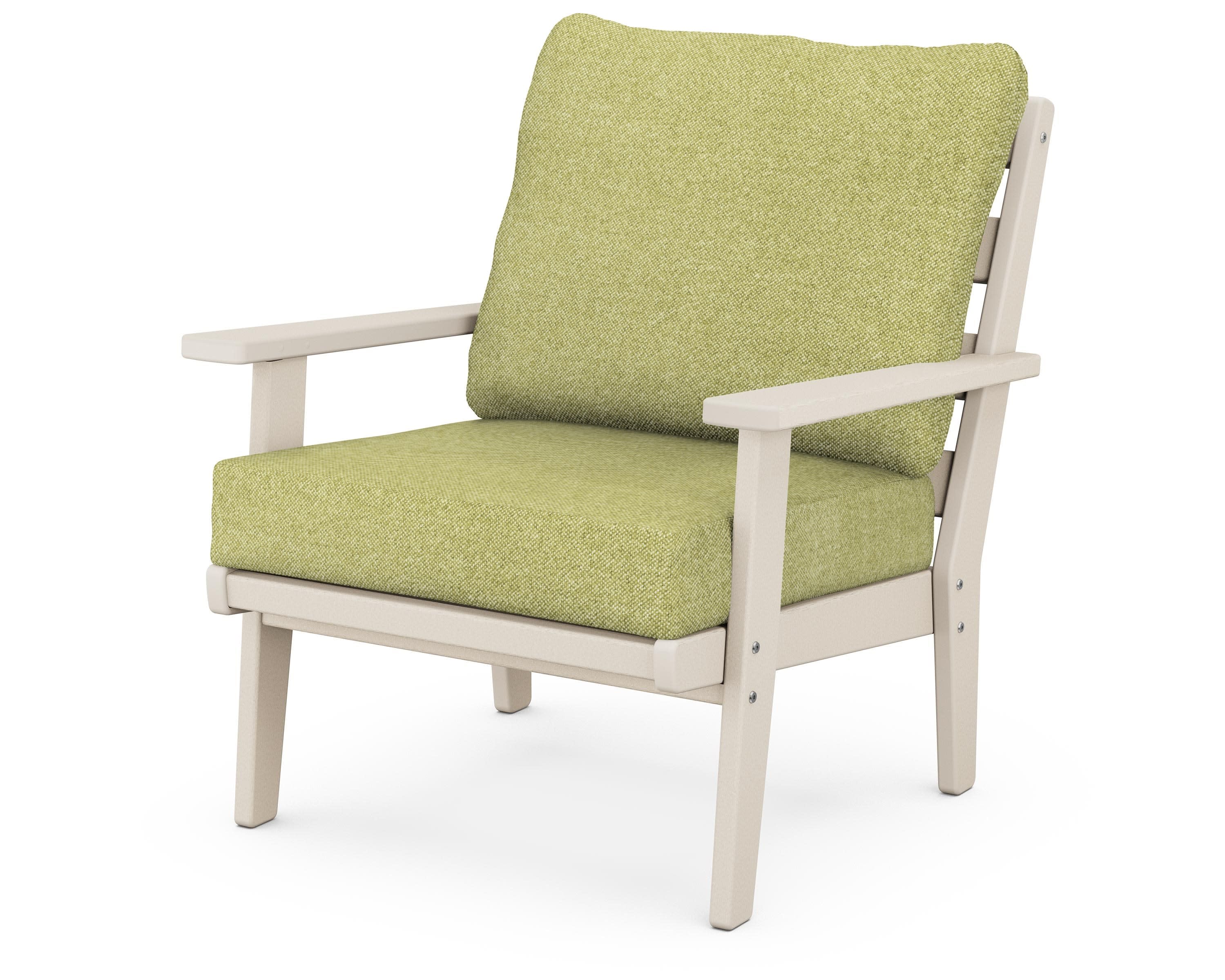 Grant Park Deep Seating Chair in Sand / Chartreuse Boucle