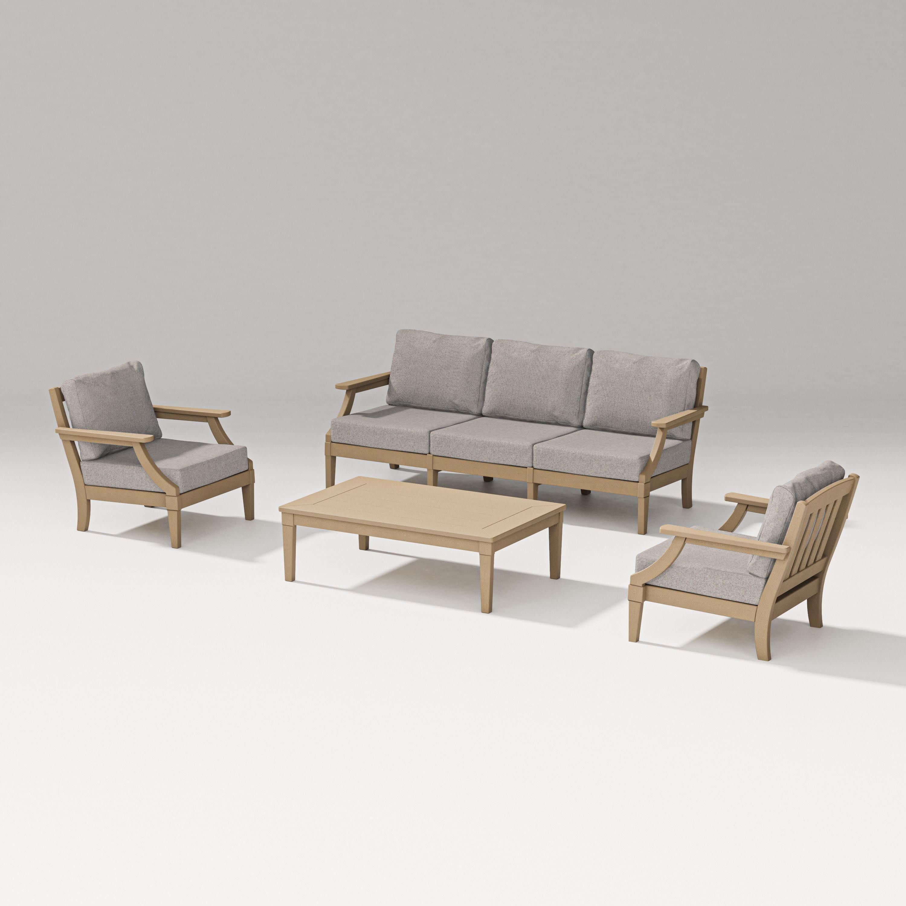 Estate 4-Piece Lounge Sofa Set in Vintage Sahara / Weathered Tweed