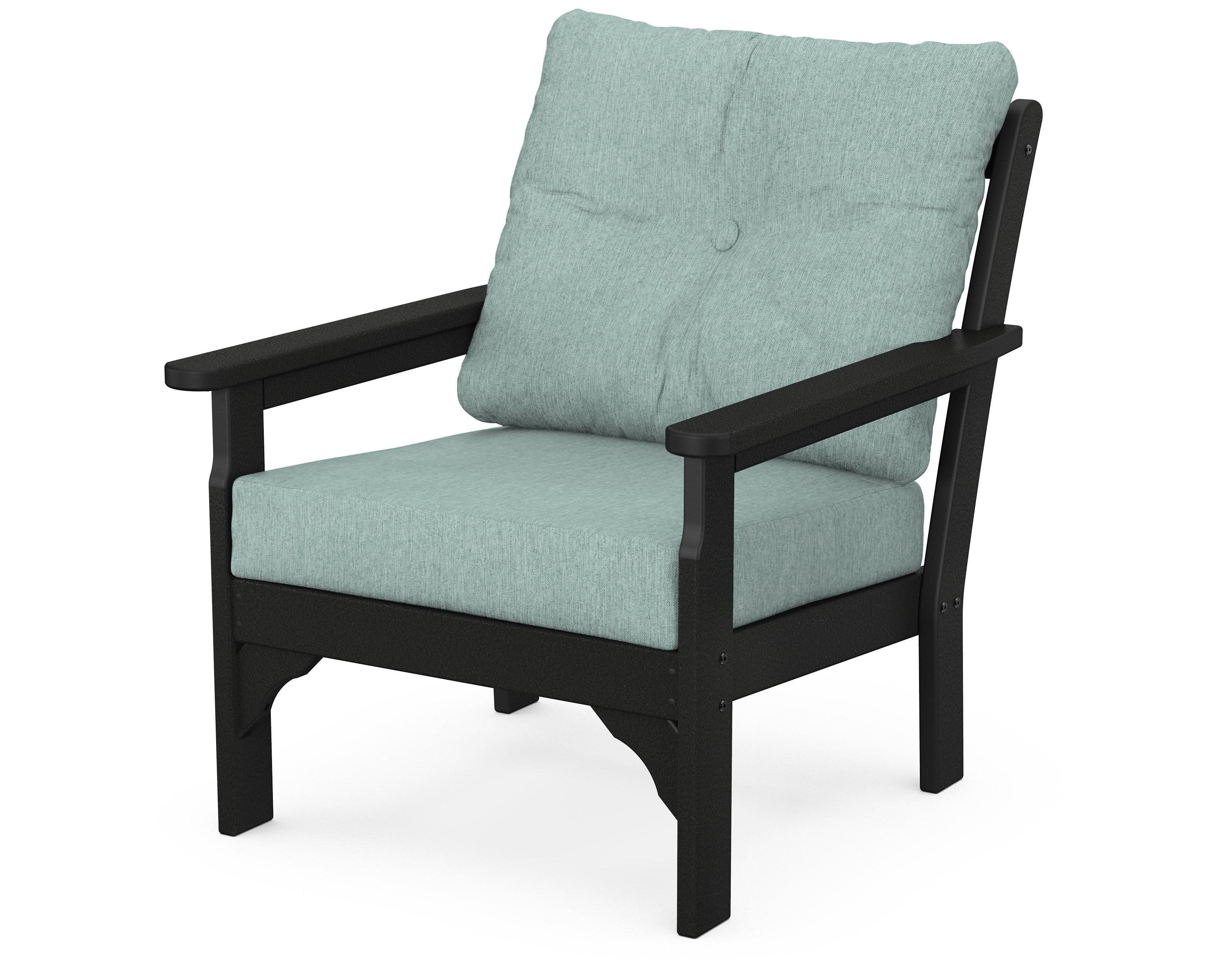 Vineyard Deep Seating Chair in Black / Glacier Spa