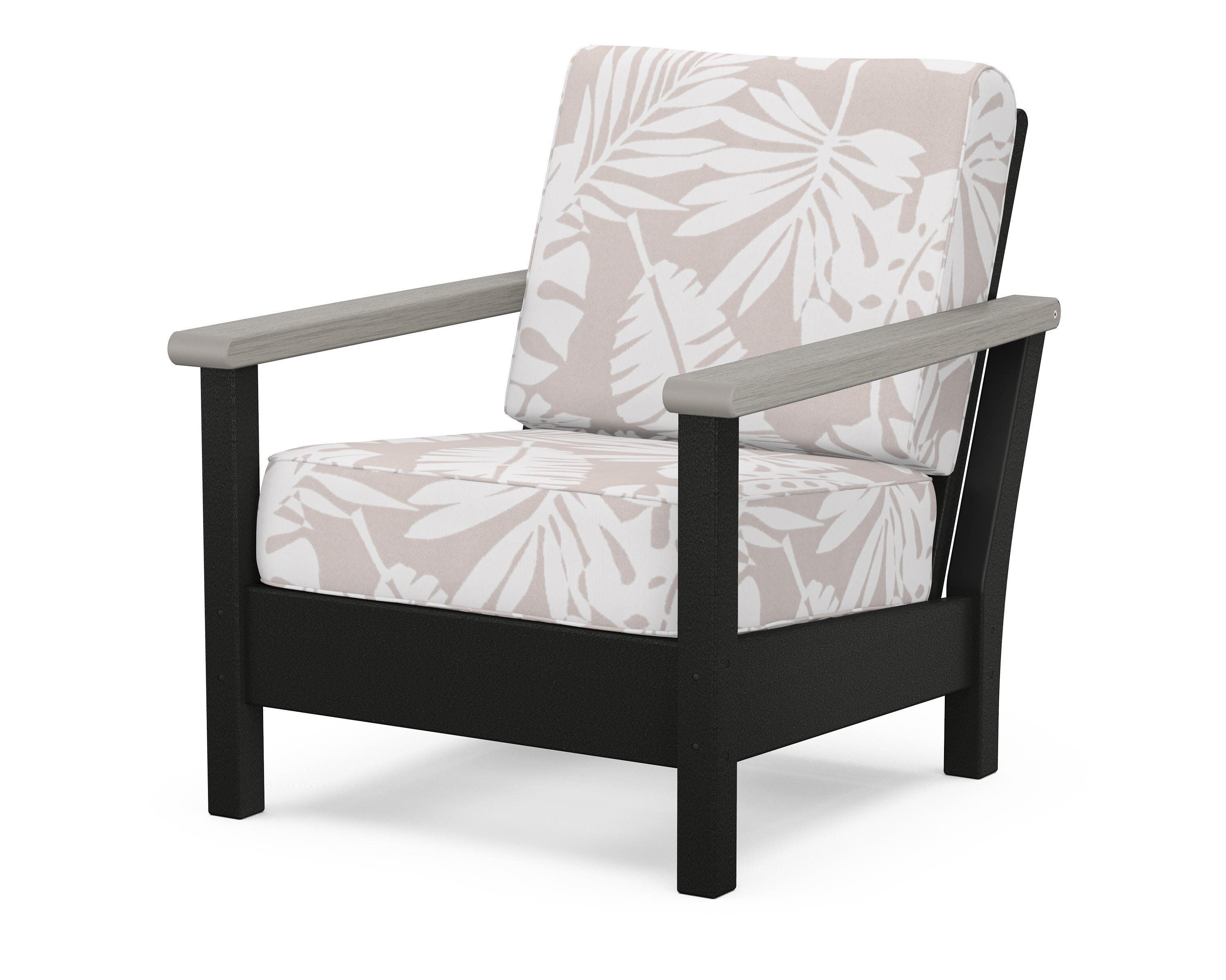 Harbour Deep Seating Chair in Black / Driftwood / Leaf Dune Burlap
