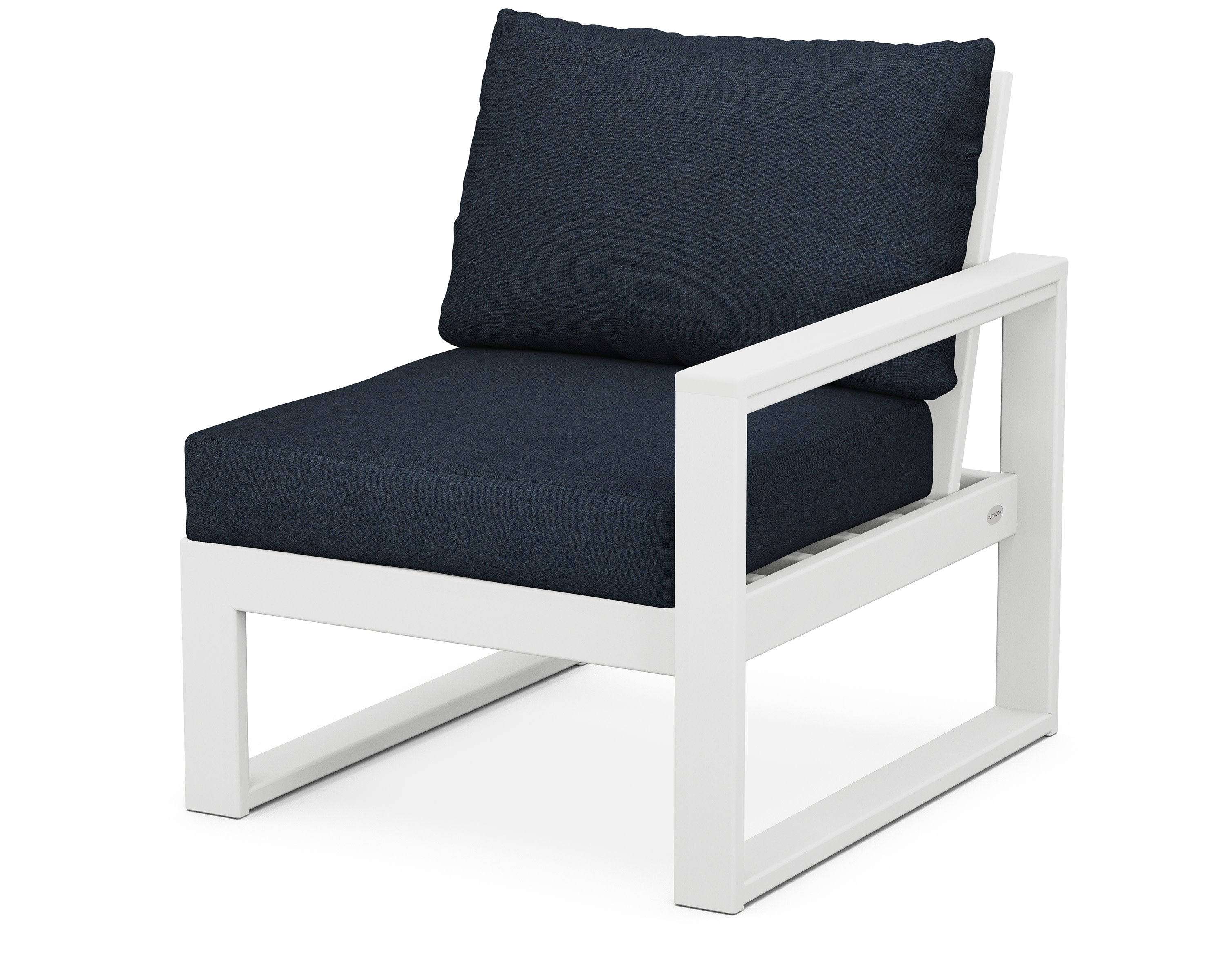 EDGE Modular Right Arm Chair in White / Marine Indigo