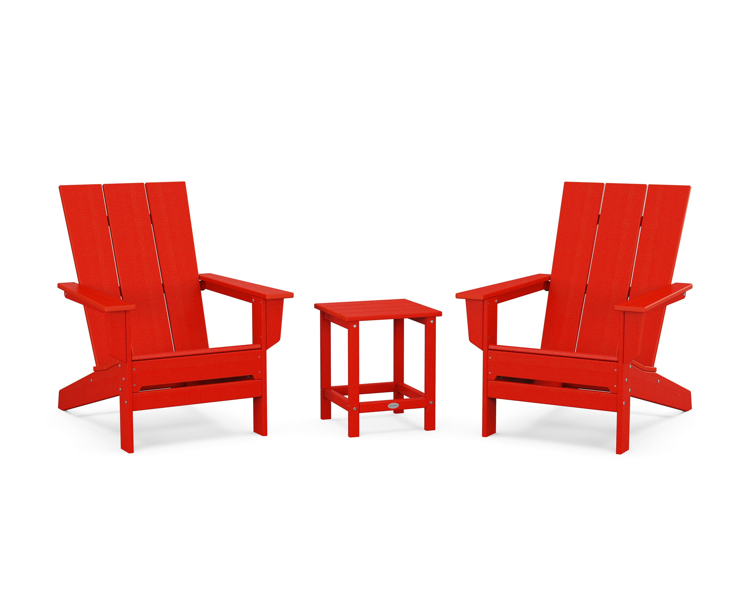 3-Piece Modern Studio Adirondack Set in Sunset Red
