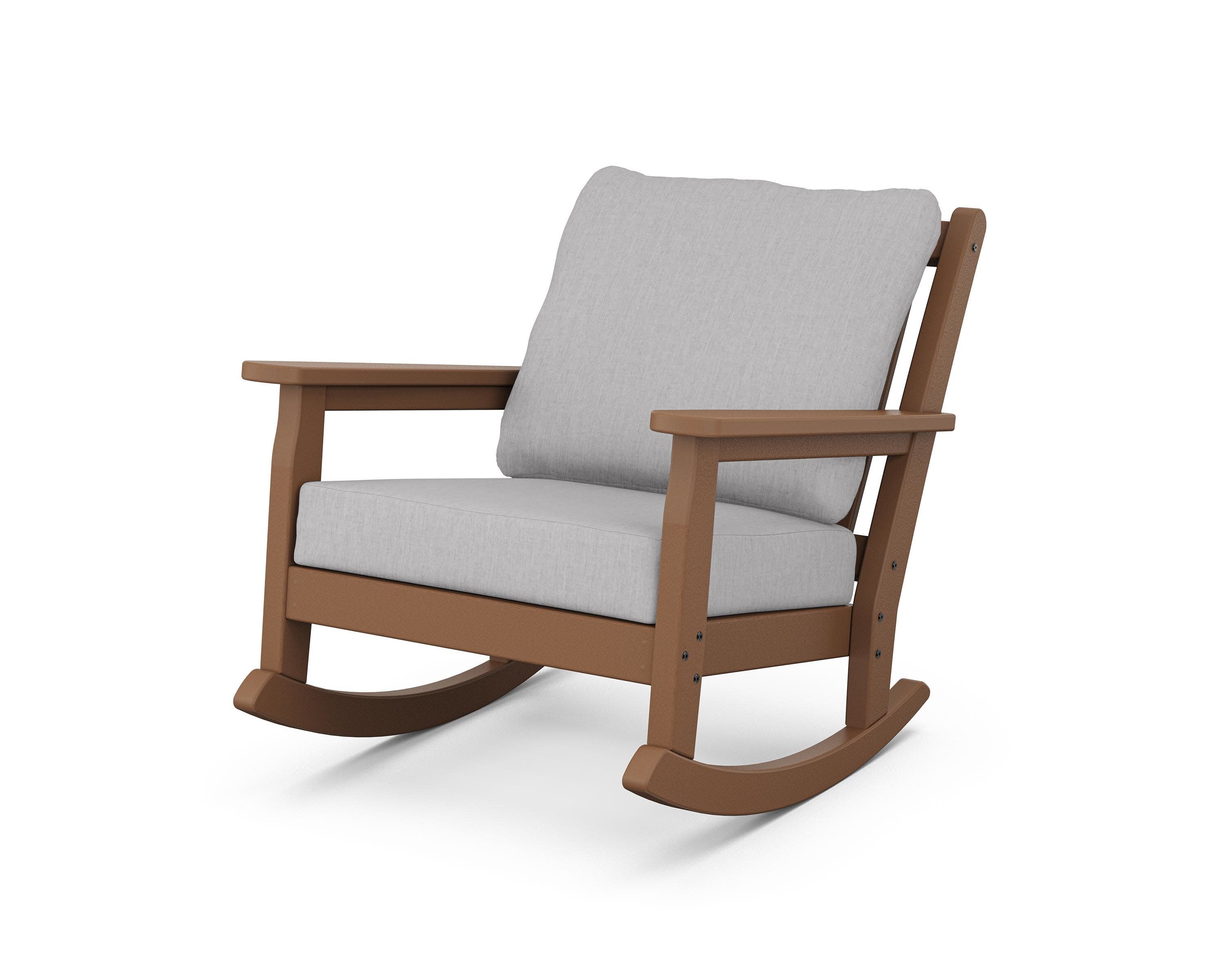 Chippendale Deep Seating Rocking Chair in Teak / Granite