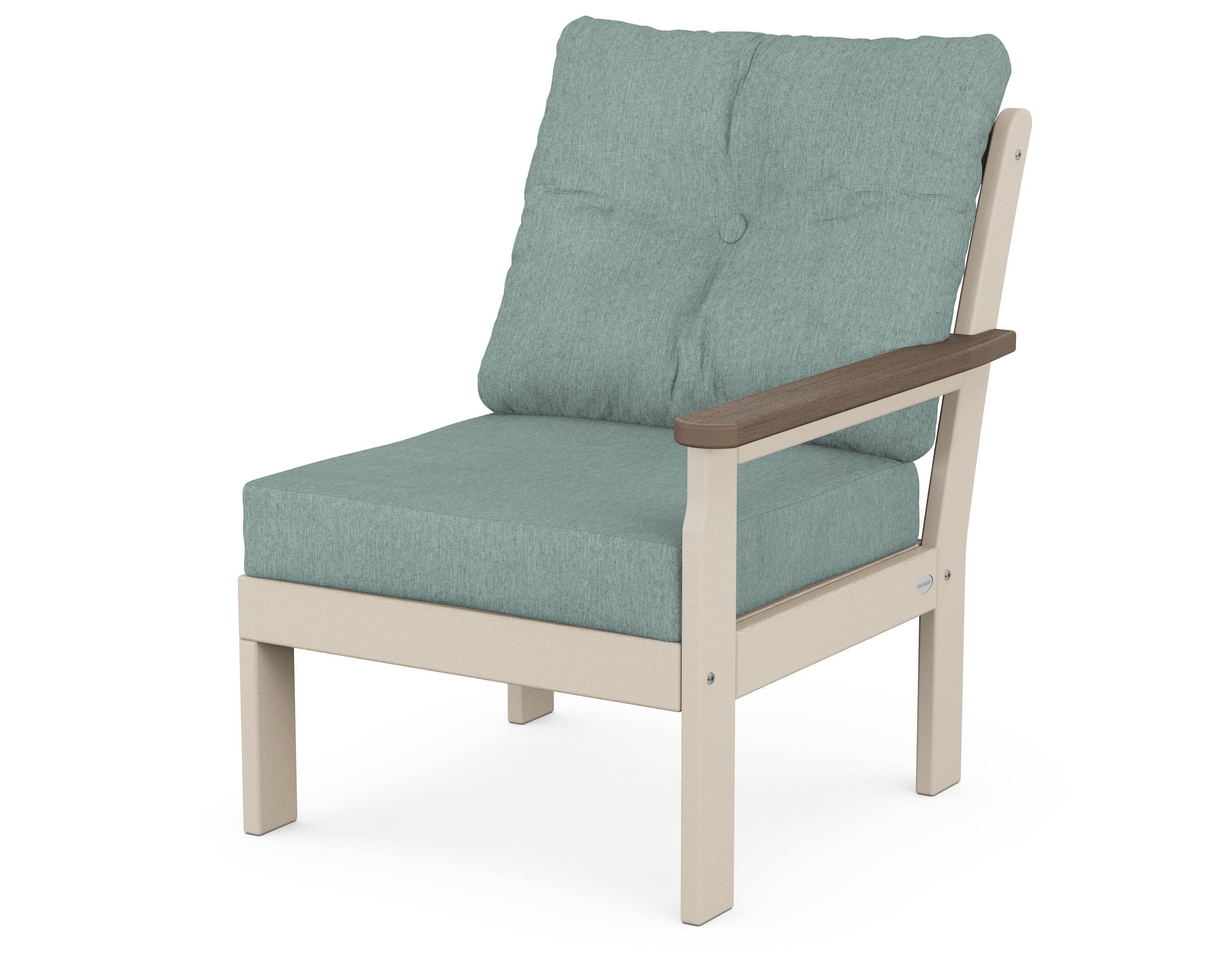 Vineyard Modular Right Arm Chair in Sand / Kona / Glacier Spa