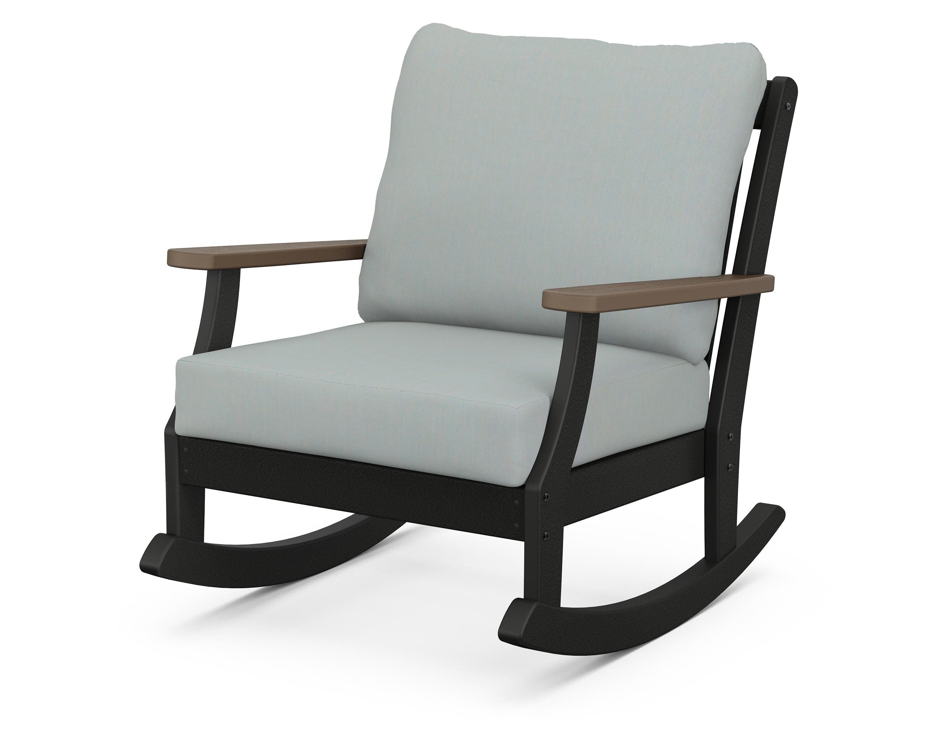 Braxton Deep Seating Rocking Chair in Black / Kona / Spa