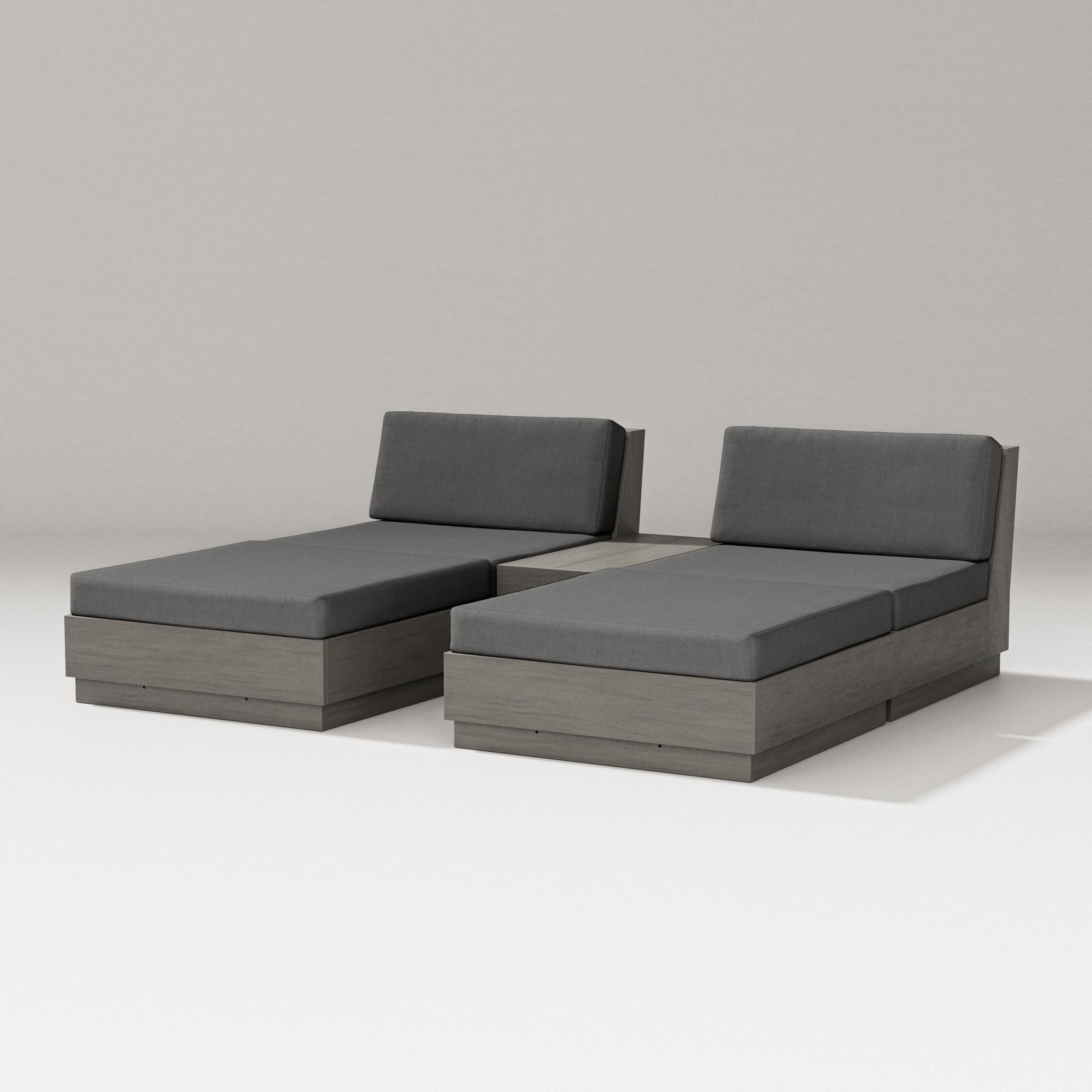 Elevate Double Chaise Set in Driftwood / Spectrum Carbon