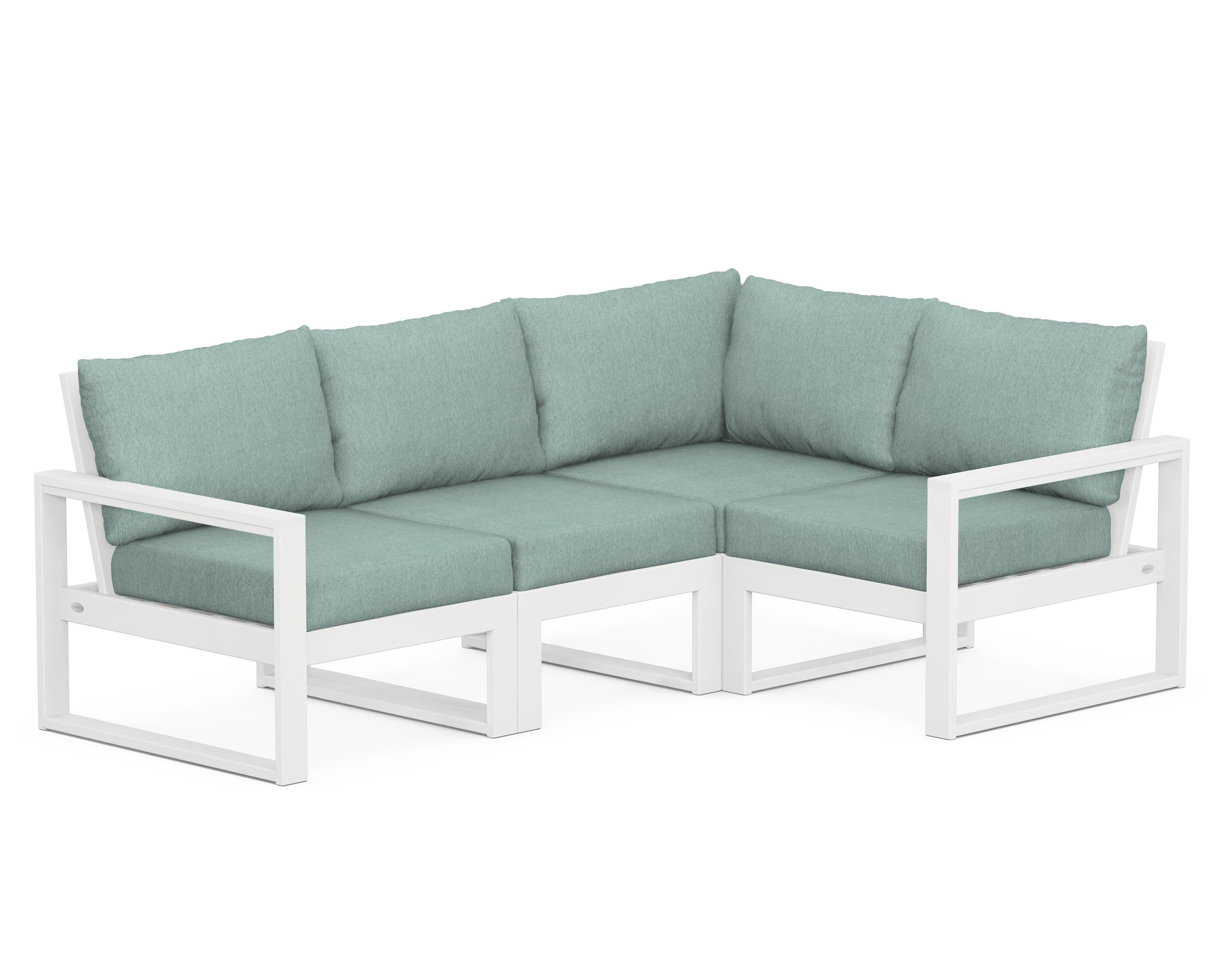 EDGE 4-Piece Modular Deep Seating Set in White / Glacier Spa