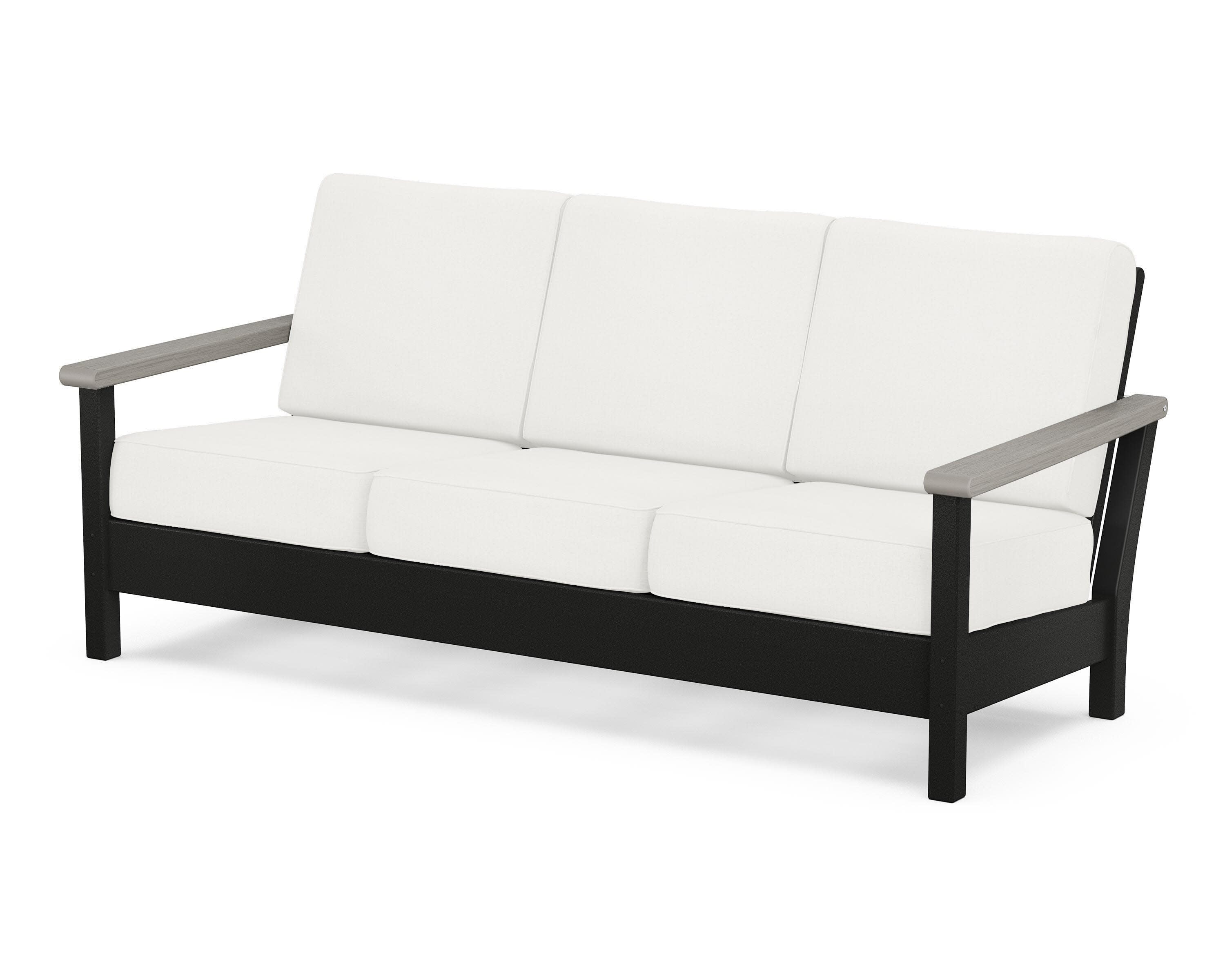 Harbour Deep Seating Sofa in Black / Driftwood / Natural Linen