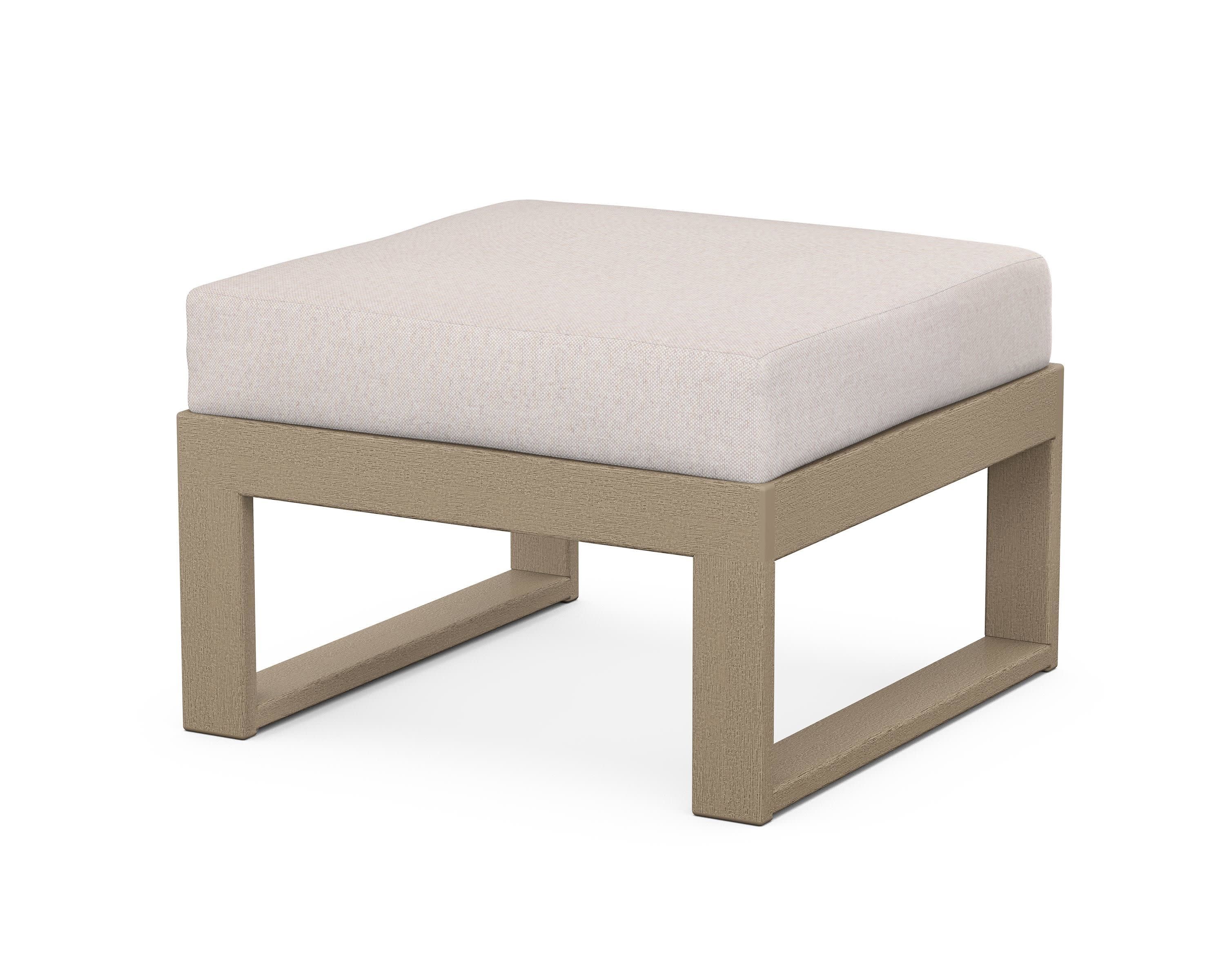Modular Ottoman - Modern in Vintage Sahara / Dune Burlap