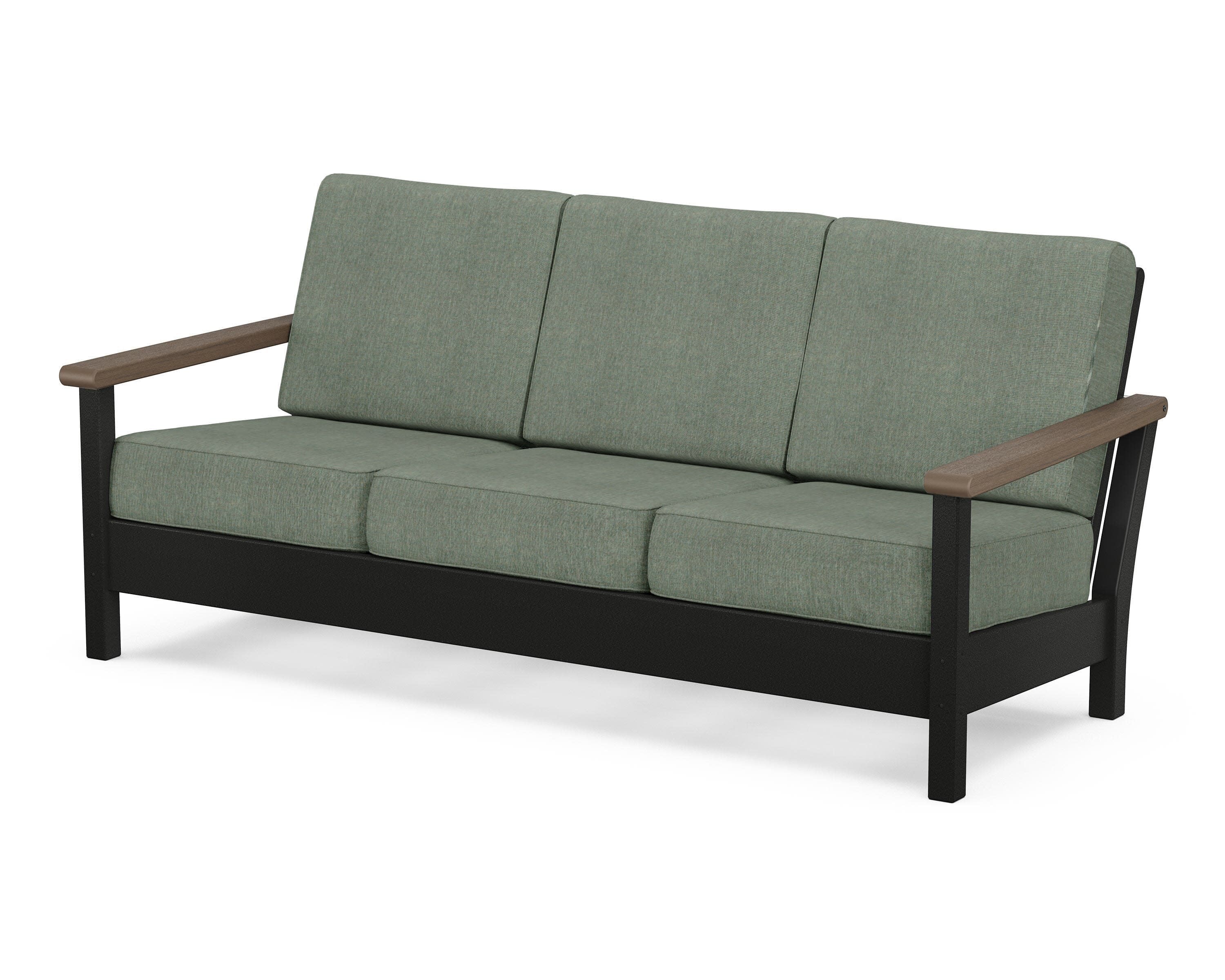 Harbour Deep Seating Sofa in Black / Kona / Cast Sage