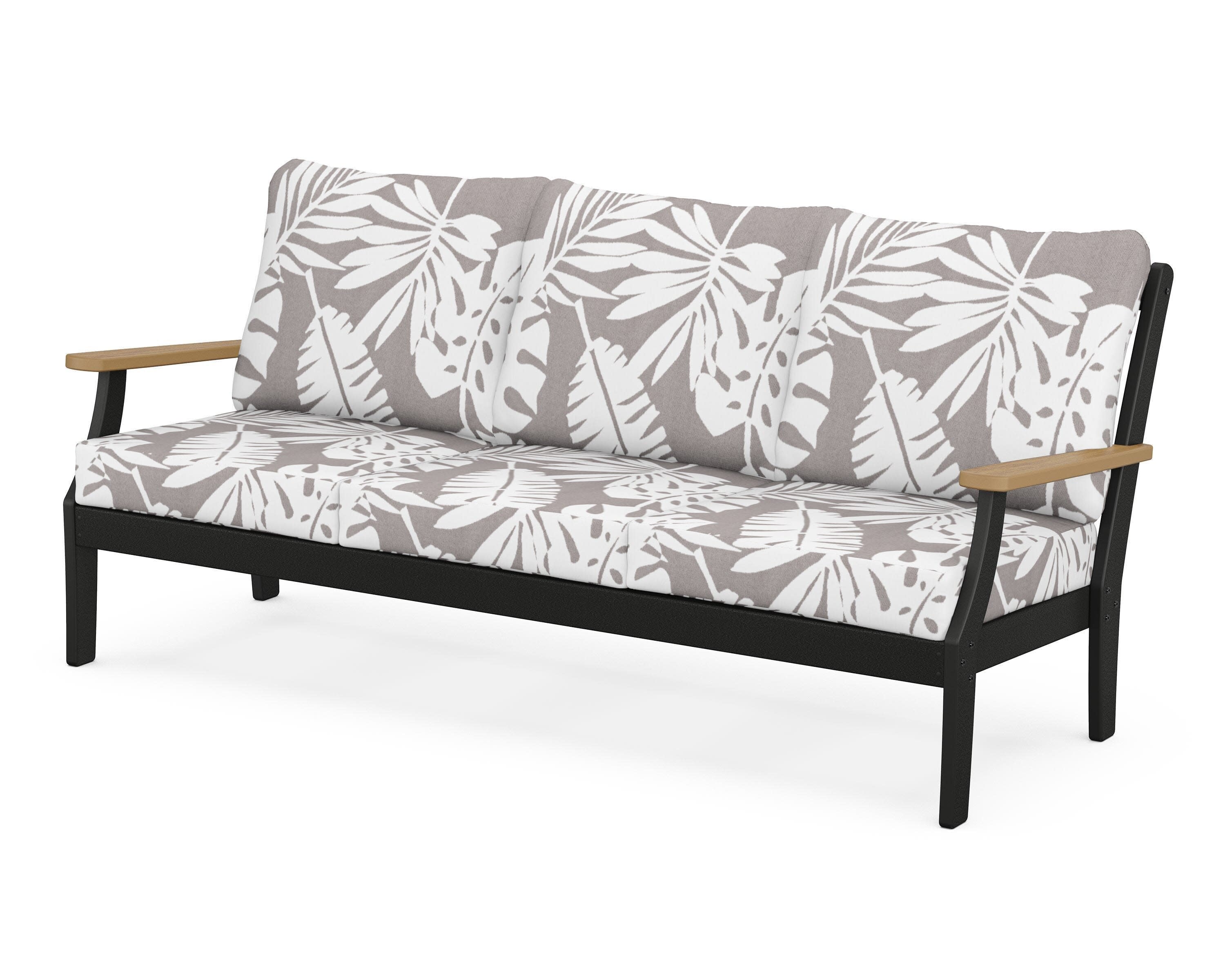 Braxton Deep Seating Sofa in Black / Natural / Leaf Grey Mist