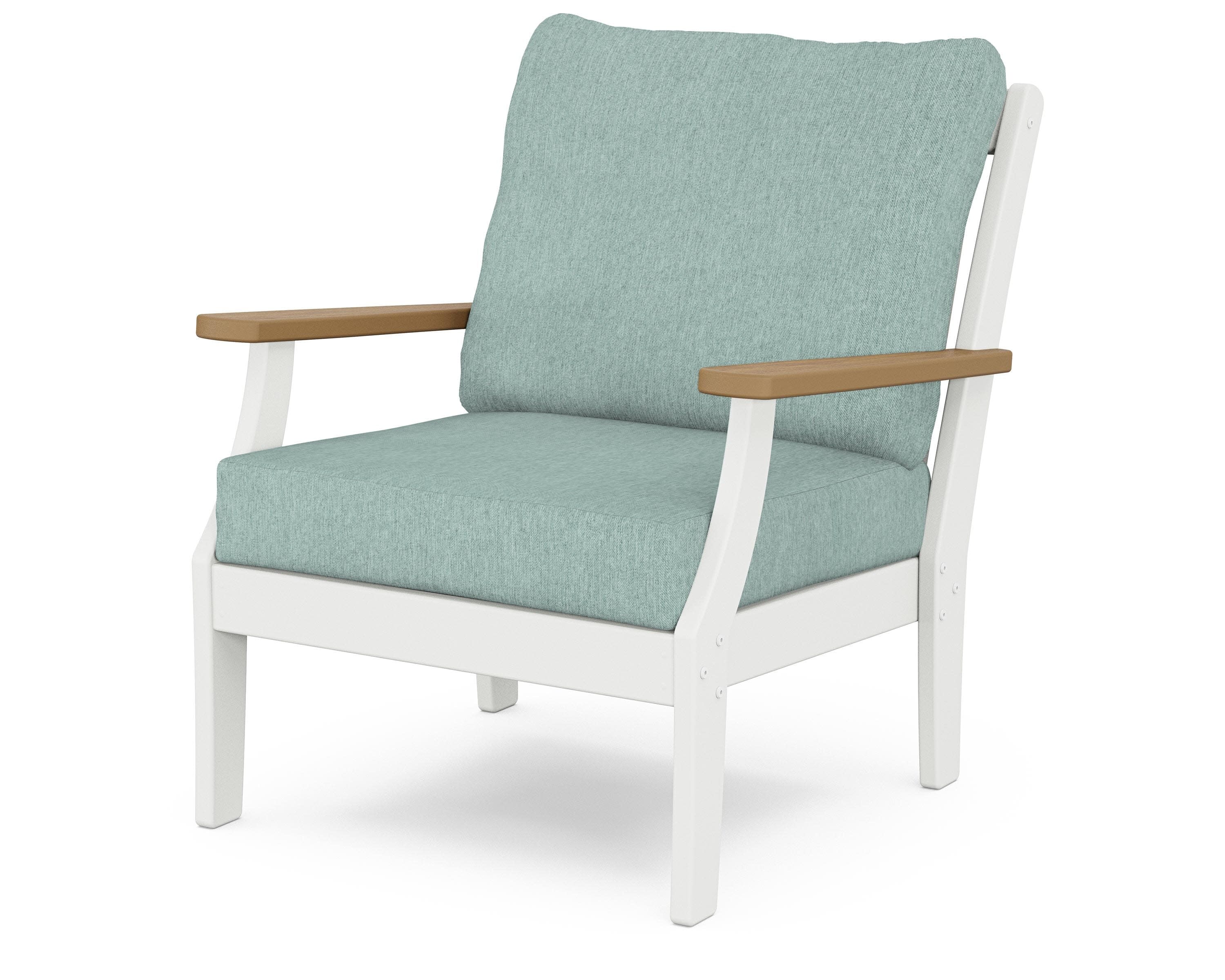 Braxton Deep Seating Chair in White / Natural / Glacier Spa