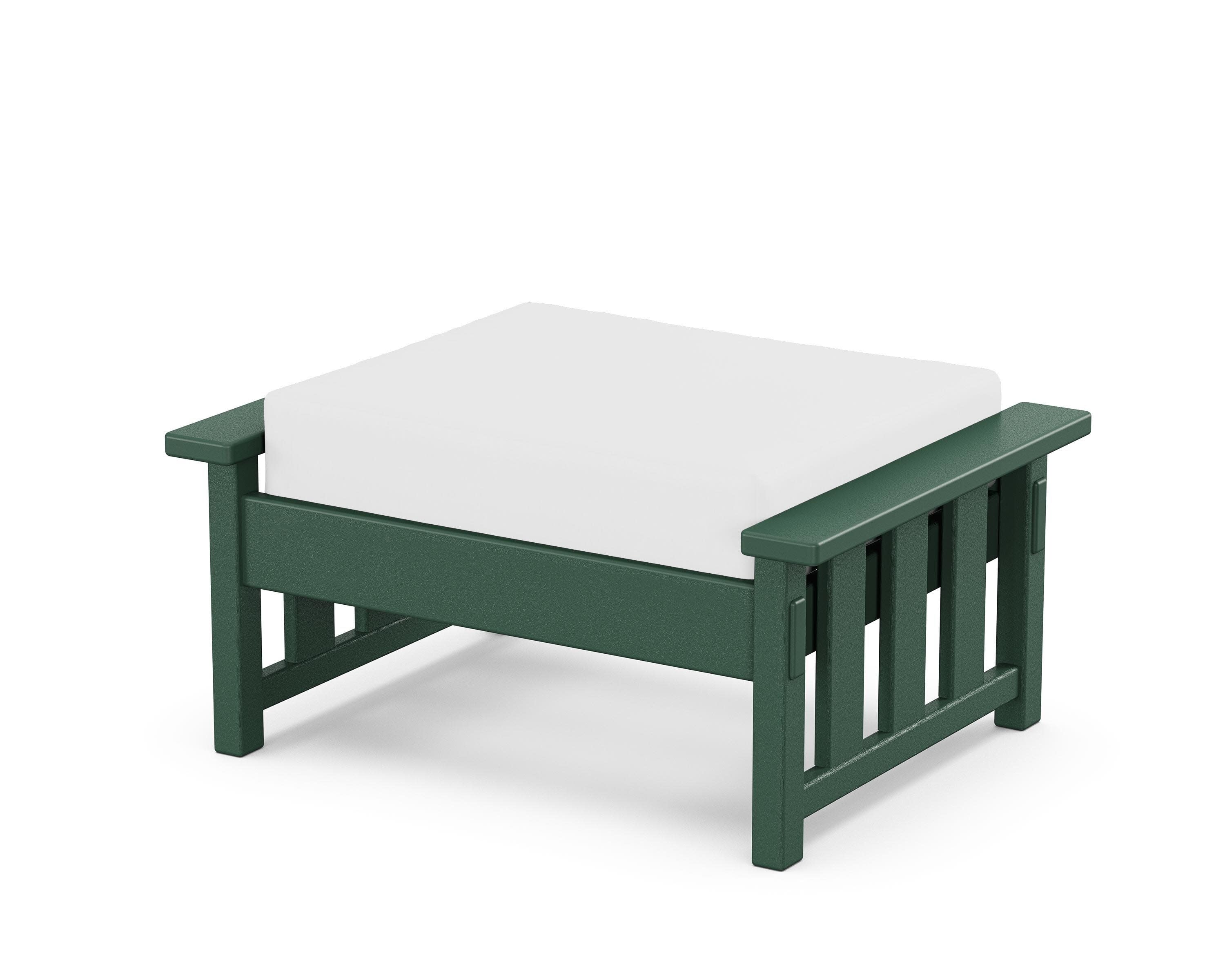 Acadia Deep Seating Ottoman in Green / Natural