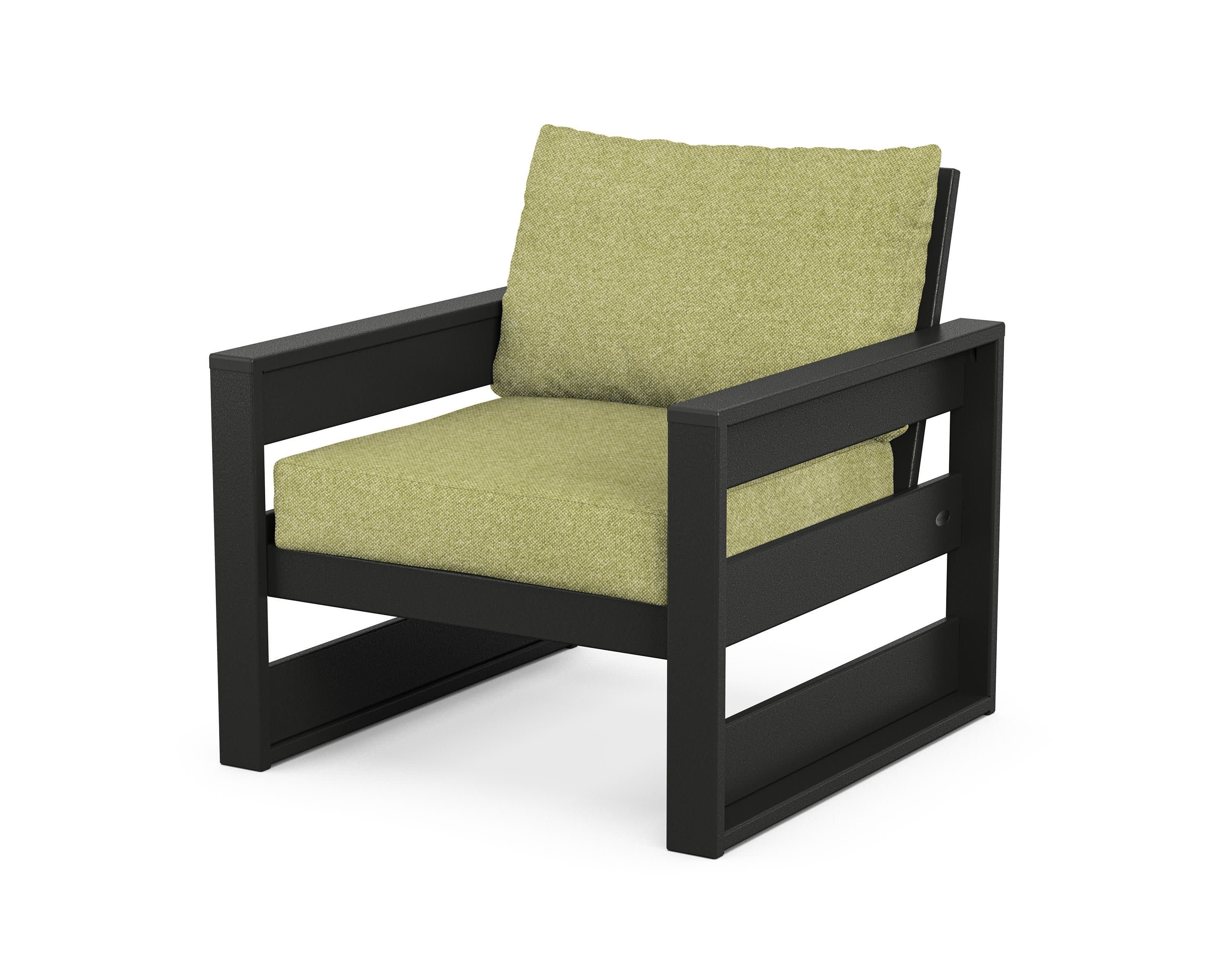 Westport Club Chair in Black / Chartreuse Boucle