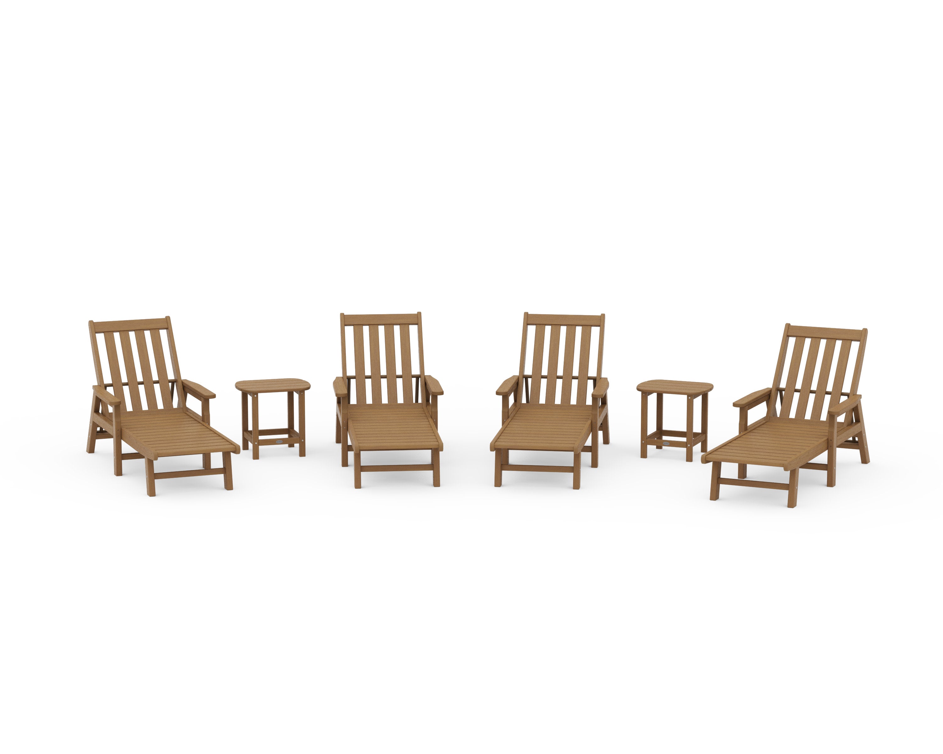Vineyard 6-Piece Chaise with Arms Set in Natural