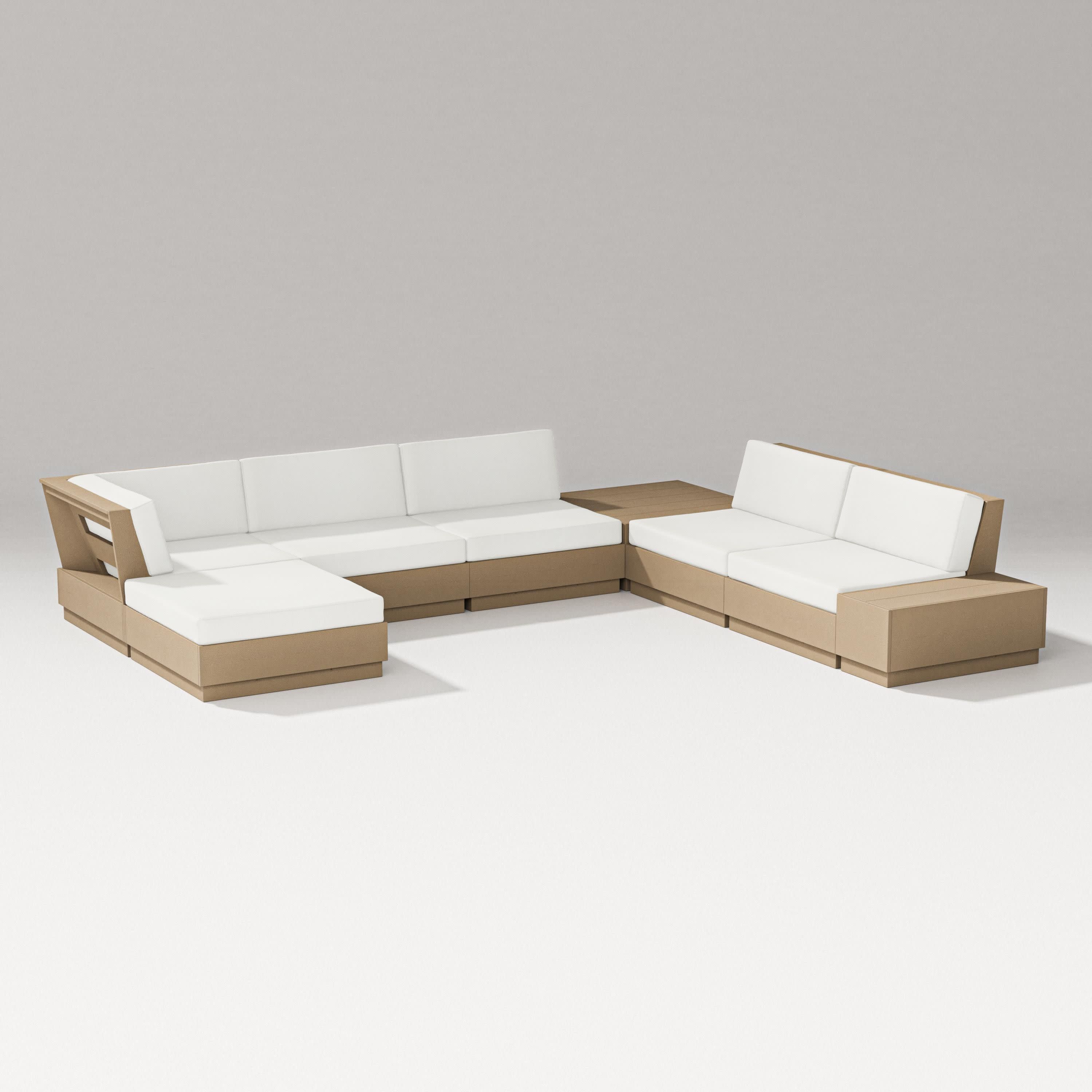 Elevate 8-Piece Corner Sectional in Vintage Sahara / Natural Linen