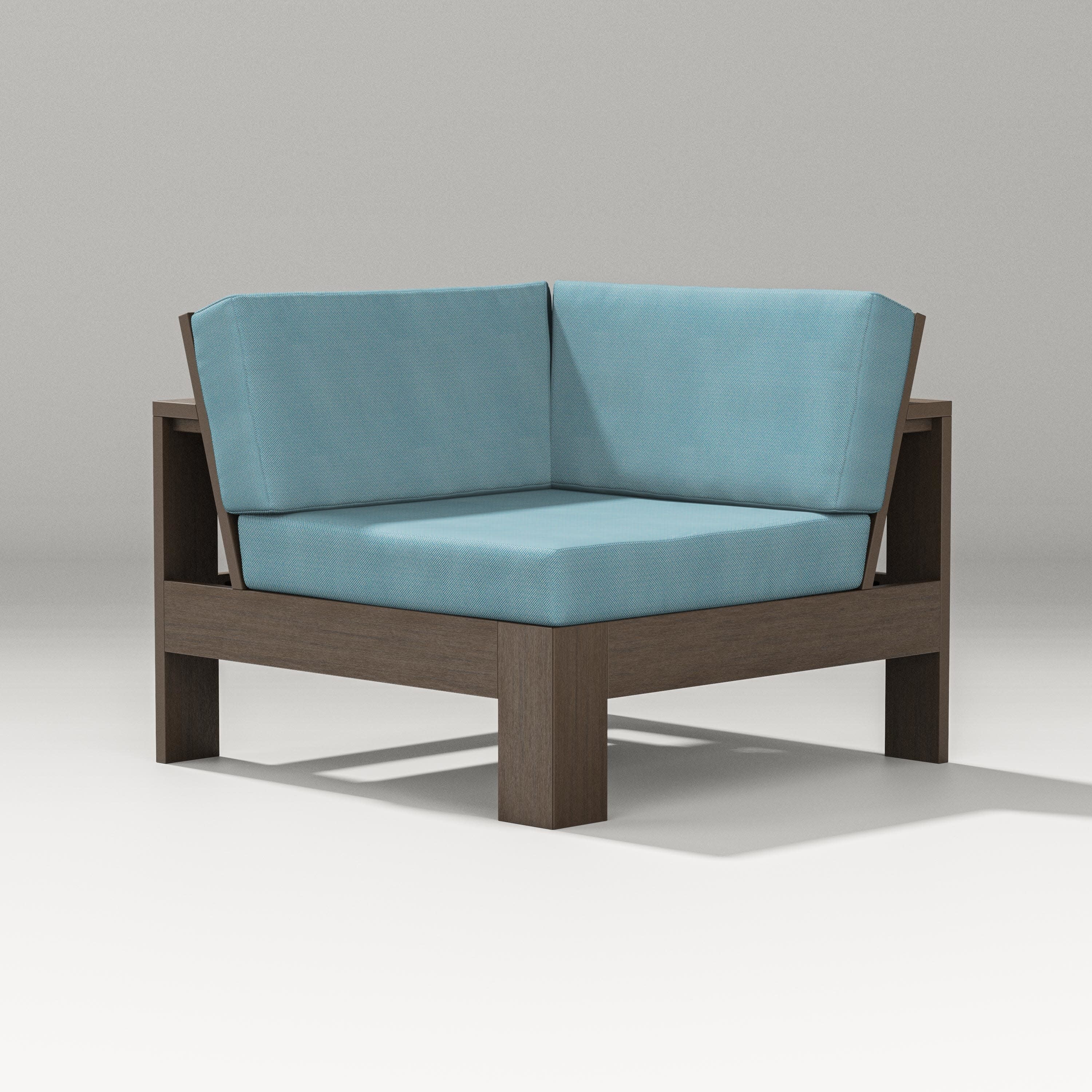 Latitude Modular Corner Chair in Kona / Lattice Sky Blue
