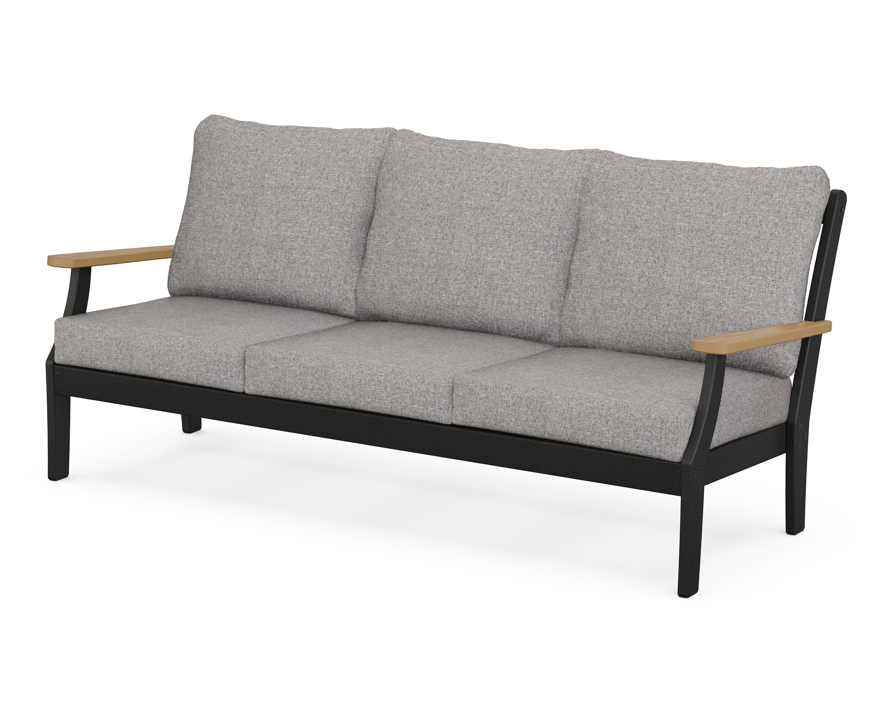 Braxton Deep Seating Sofa in Black / Natural / Grey Mist